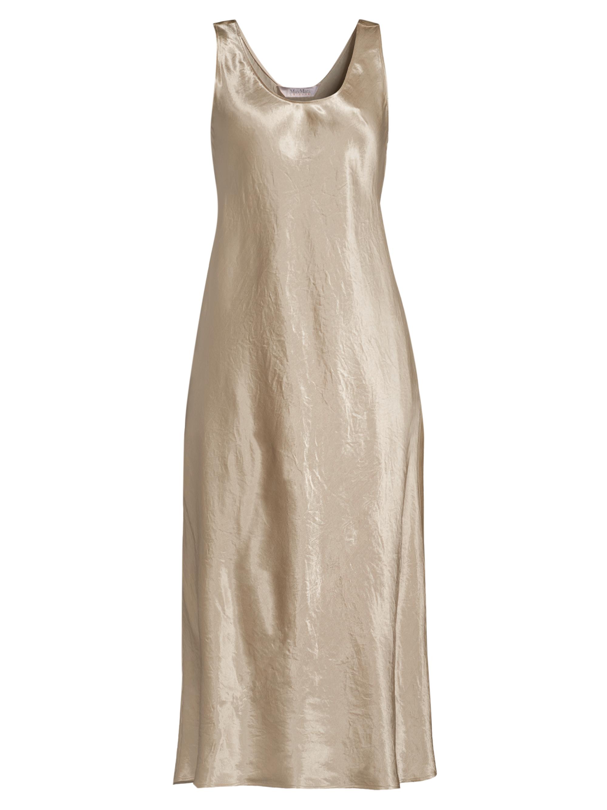 MM Max Mara Women's Satin Slip Midi-Dress - Albino