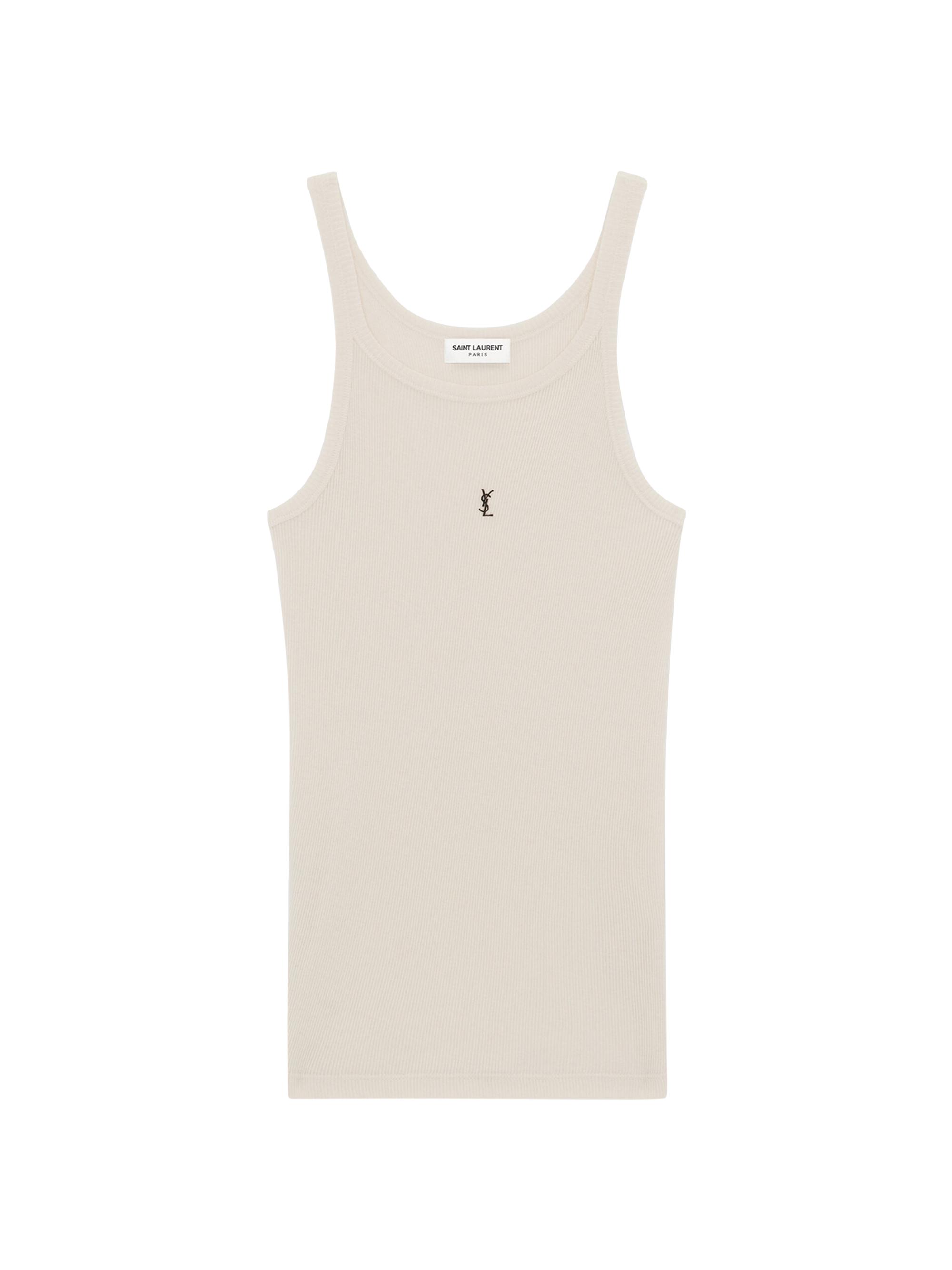 Saint Laurent Men's Cassandre Tank Top - Beige