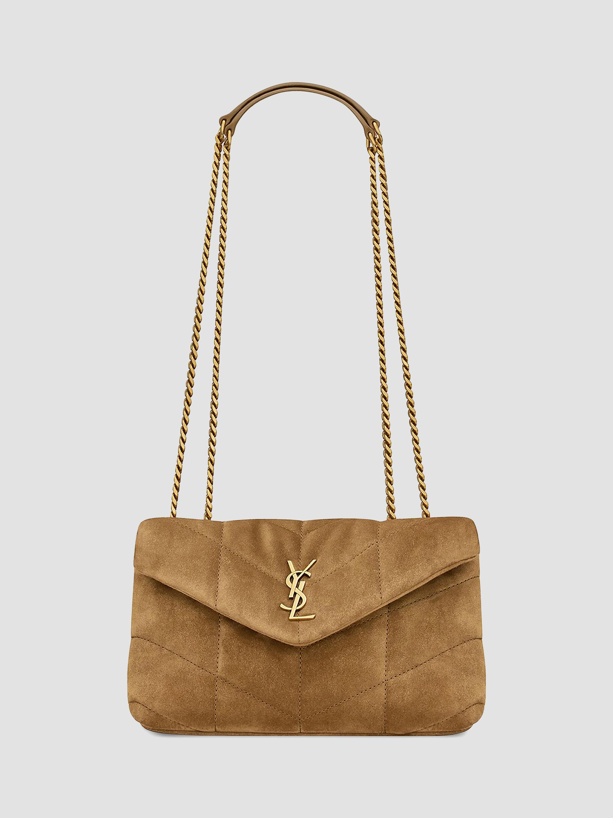 Saint Laurent Women's Puffer Toy Bag in Quilted Suede - Golden Leaf | Thumbnail 8