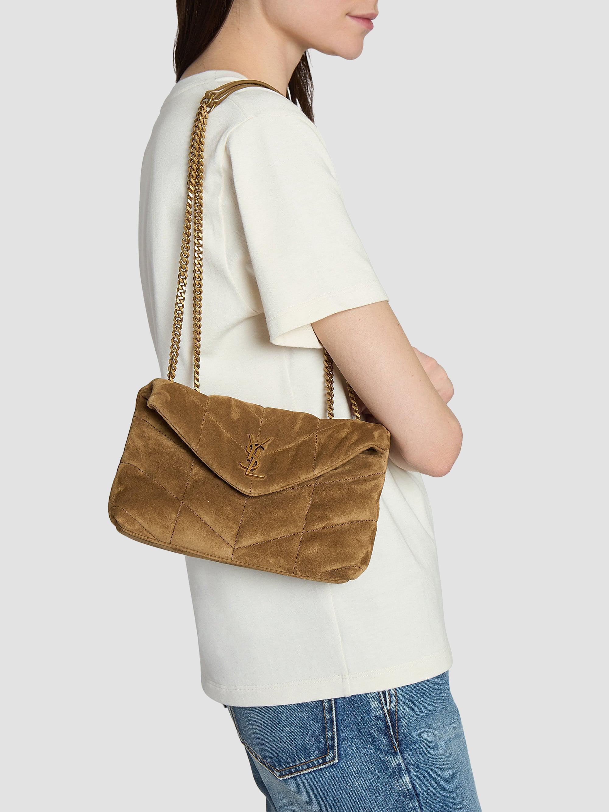 Saint Laurent Puffer Toy Bag in Quilted Suede | Saks Fifth Avenue
