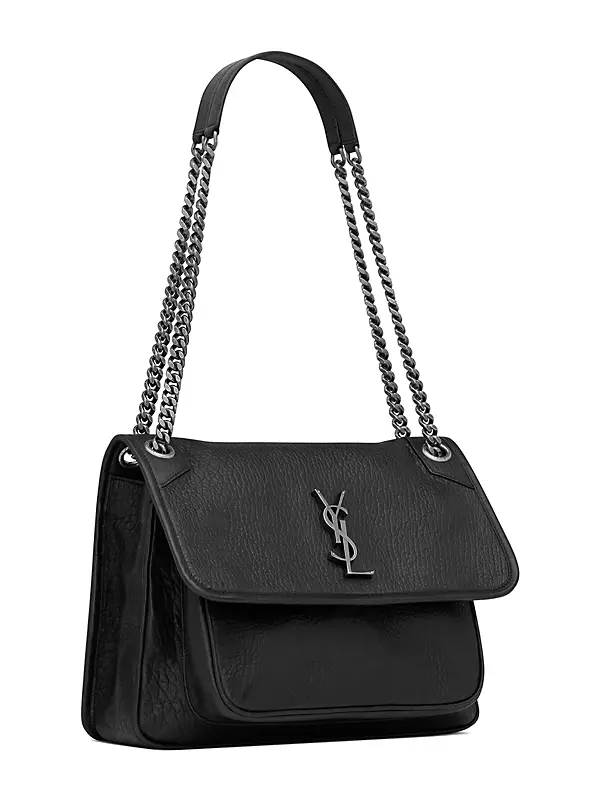 Saint Laurent - Niki Monogram Shiny Black Leather Medium Chain Bag