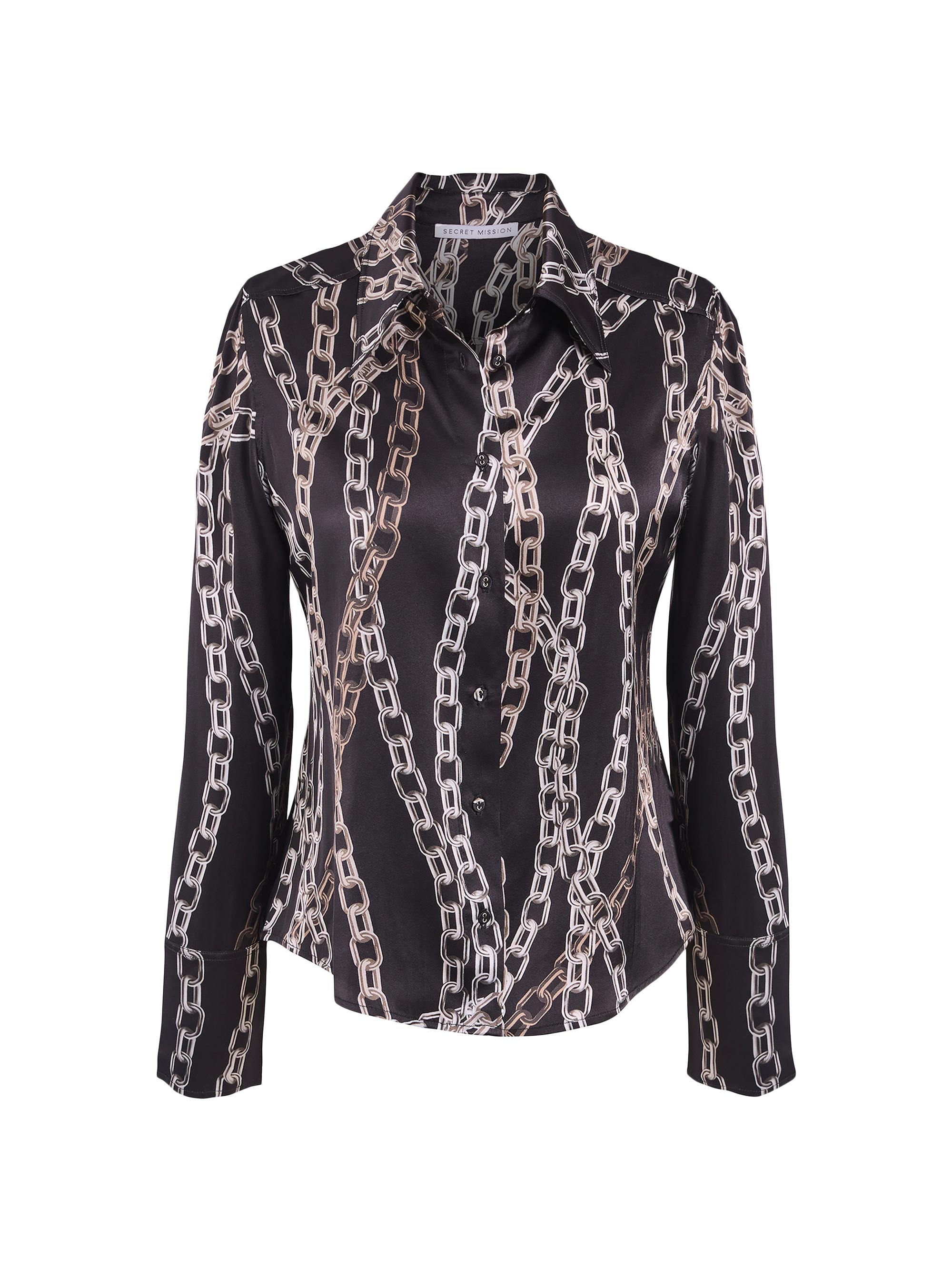 Shop Secret Mission Silk Chainlink Blouse | Saks Fifth Avenue