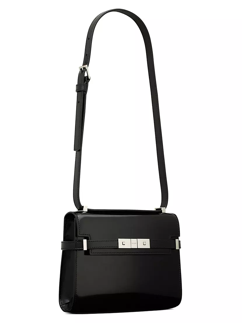 Saint Laurent Manhattan Small Shoulder Bag in Patent Leather - Black - Women