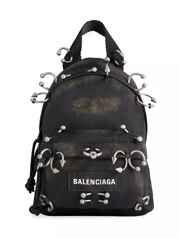 Shop Balenciaga Explorer Mini Backpack With Piercings