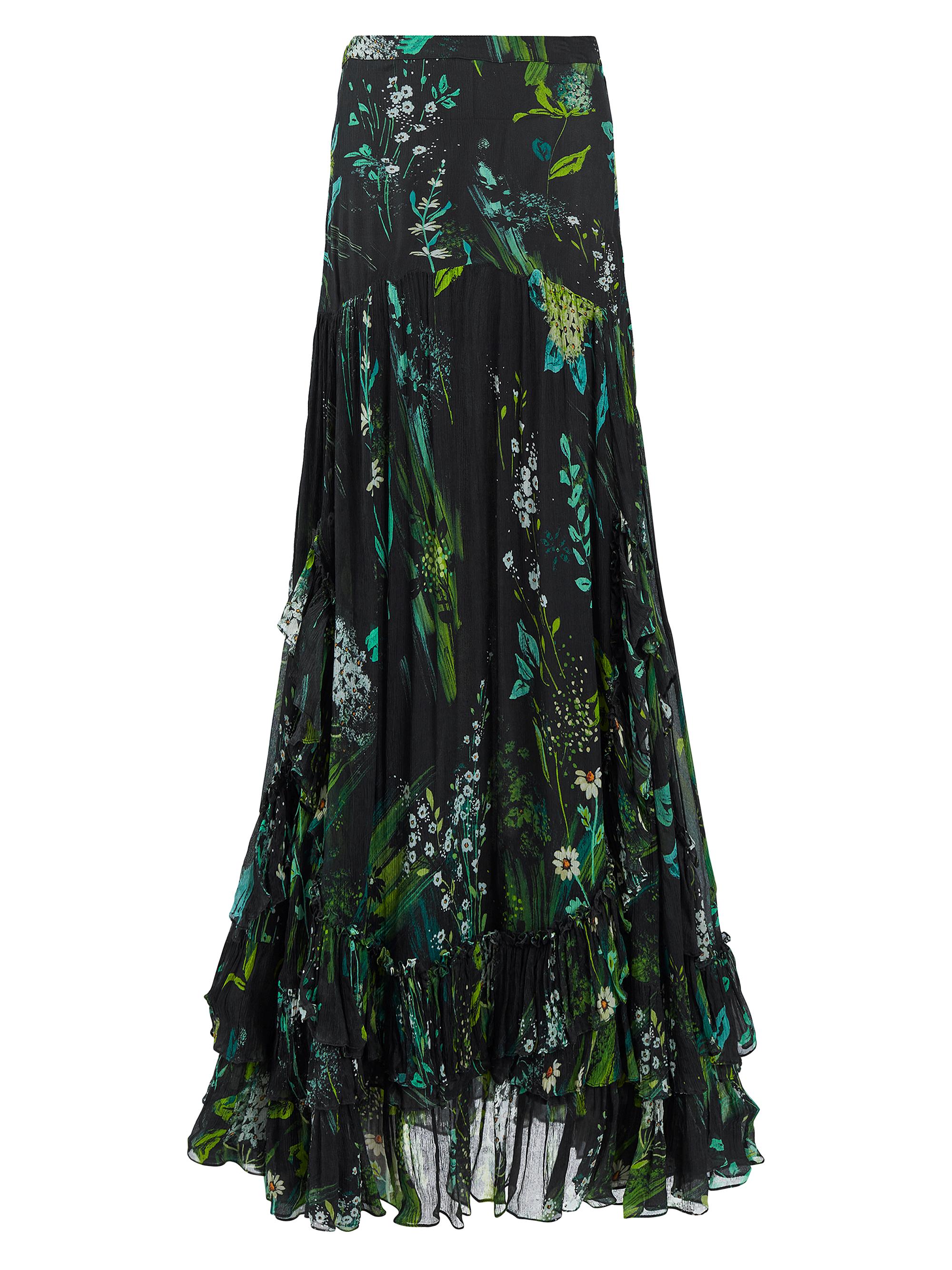 Secret Mission Women's Harley Maxi Skirt - Green Multi