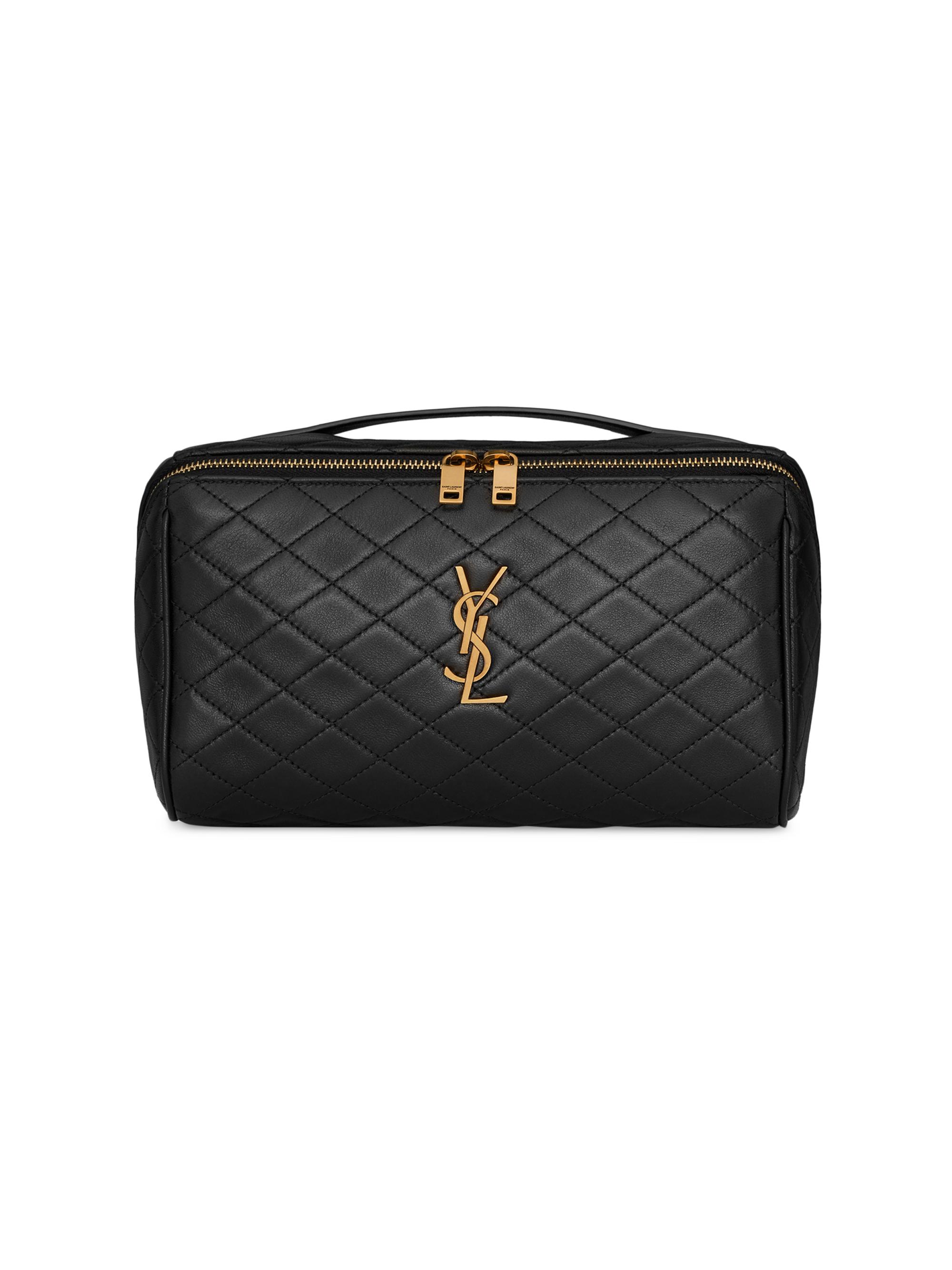Saint Laurent Women's Gaby Vanity Case in Quilted Lambskin - Black