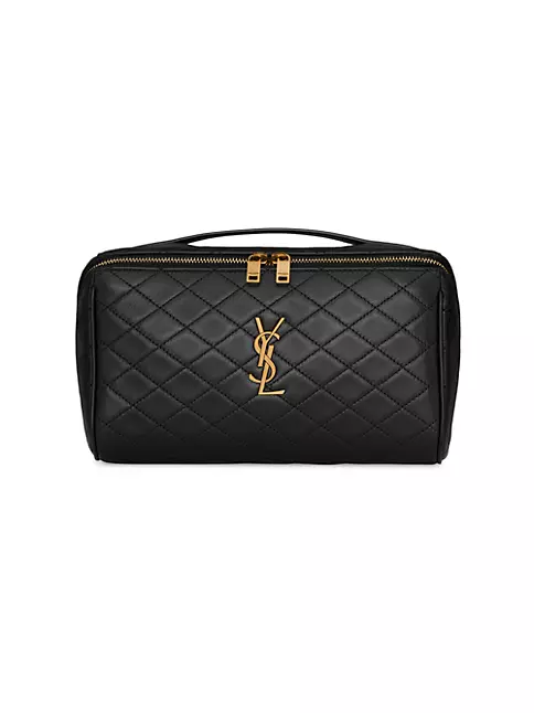 YSL BLACK TOILETRY SHAVE WASH BAG MENS TOILETRY TRAVEL POUCH FOR HIM