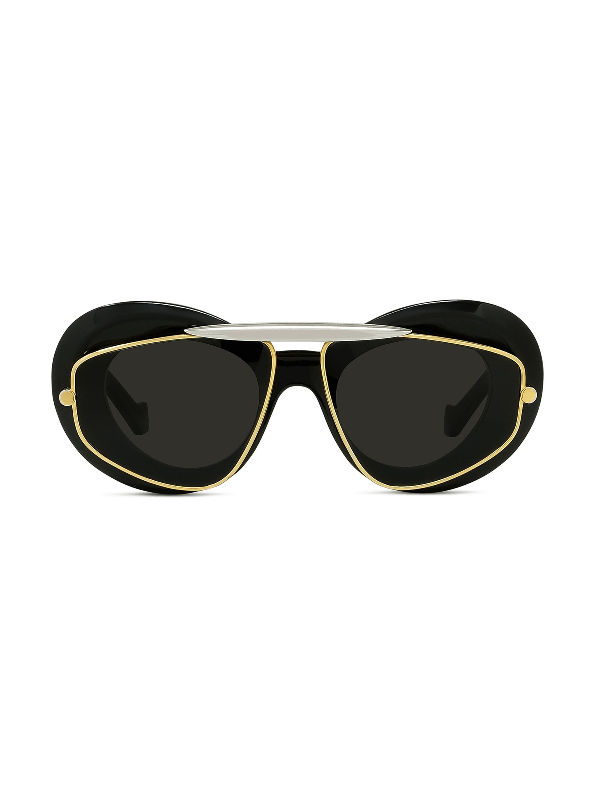 LOEWE Women's Double Frame 47MM Geometric Sunglasses - Black