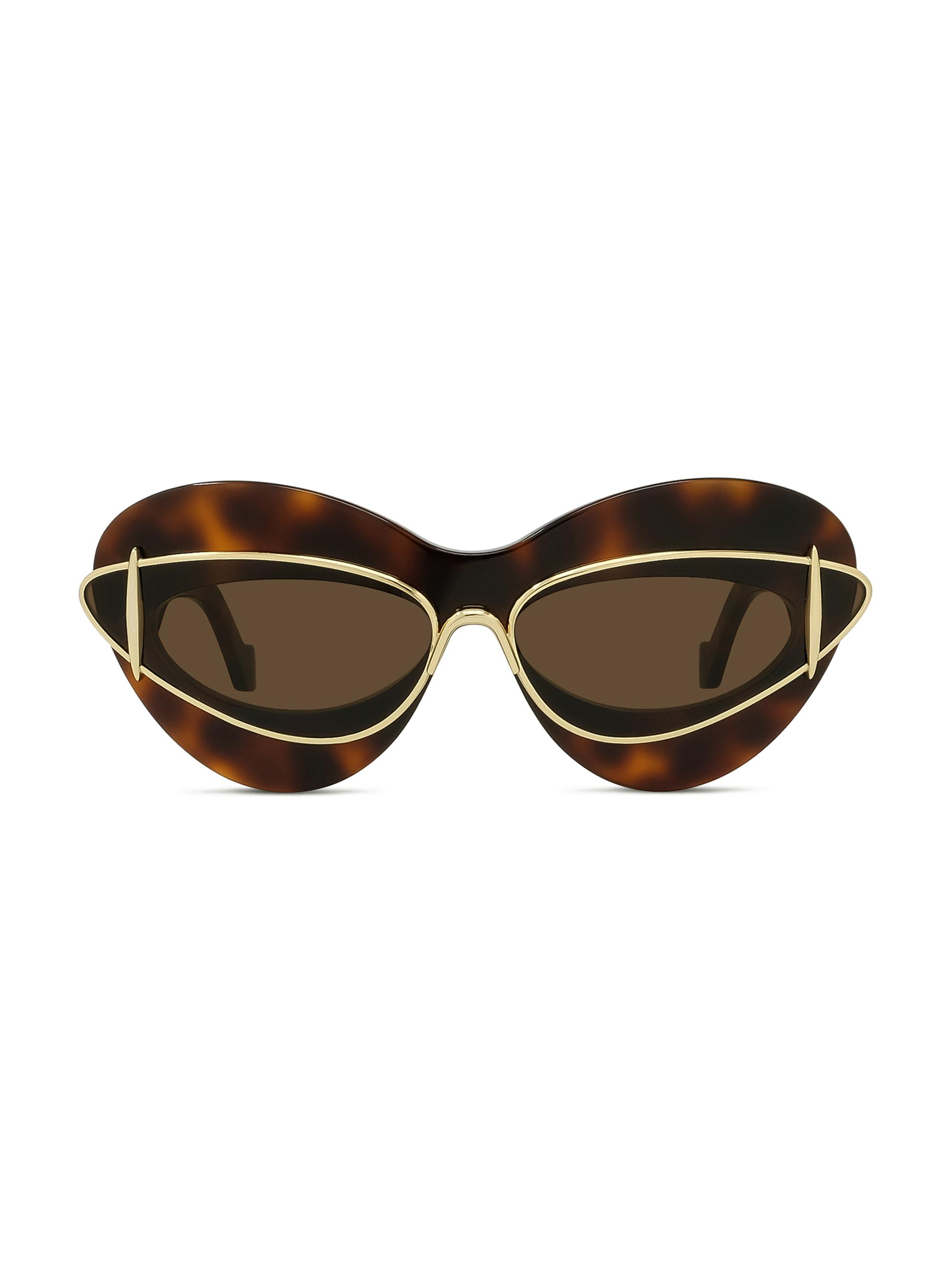 LOEWE Women's Double Frame 67MM Oval Sunglasses - Dark Havana