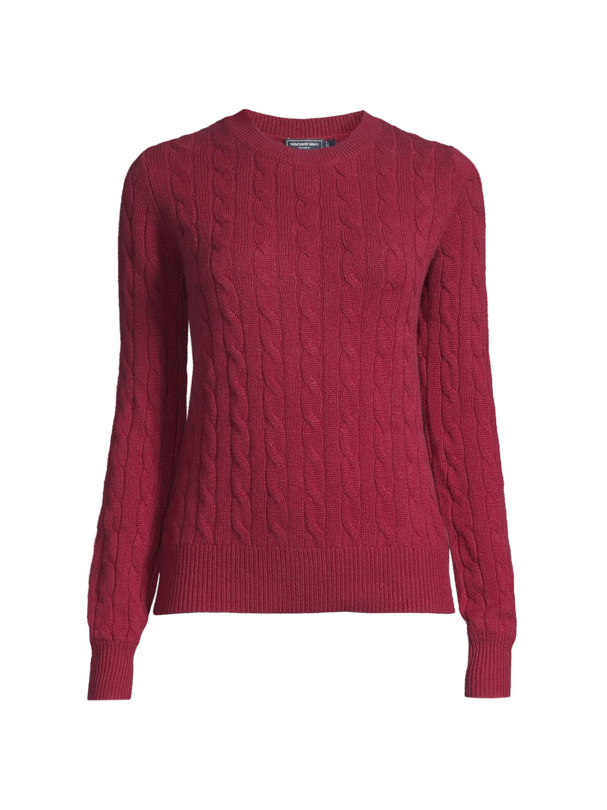 Vineyard Vines Women's Cashmere Cable-Knit Sweater - Crimson