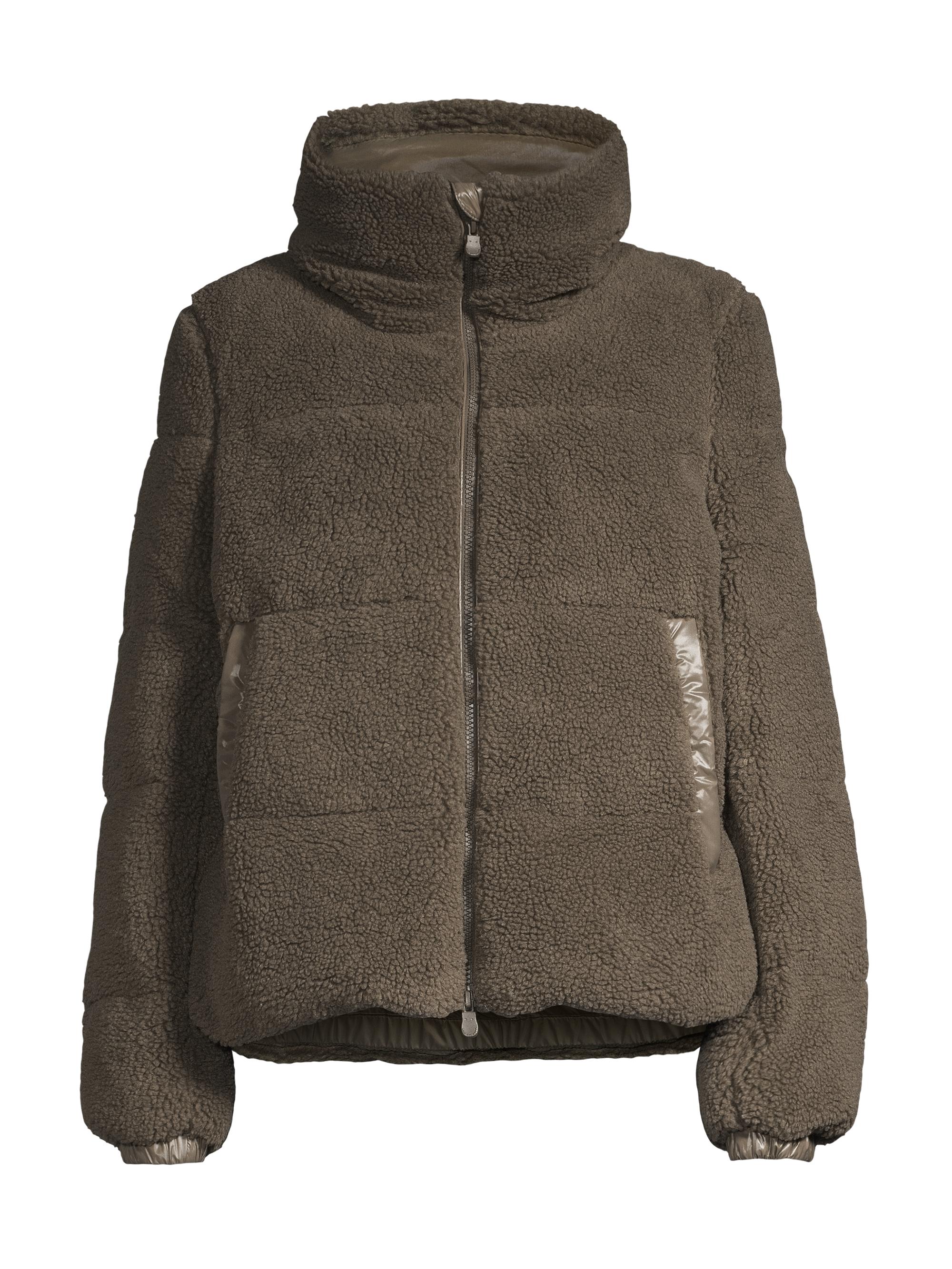 Save the Duck Women's Jennie Sherpa Puffer Jacket - Mud Grey