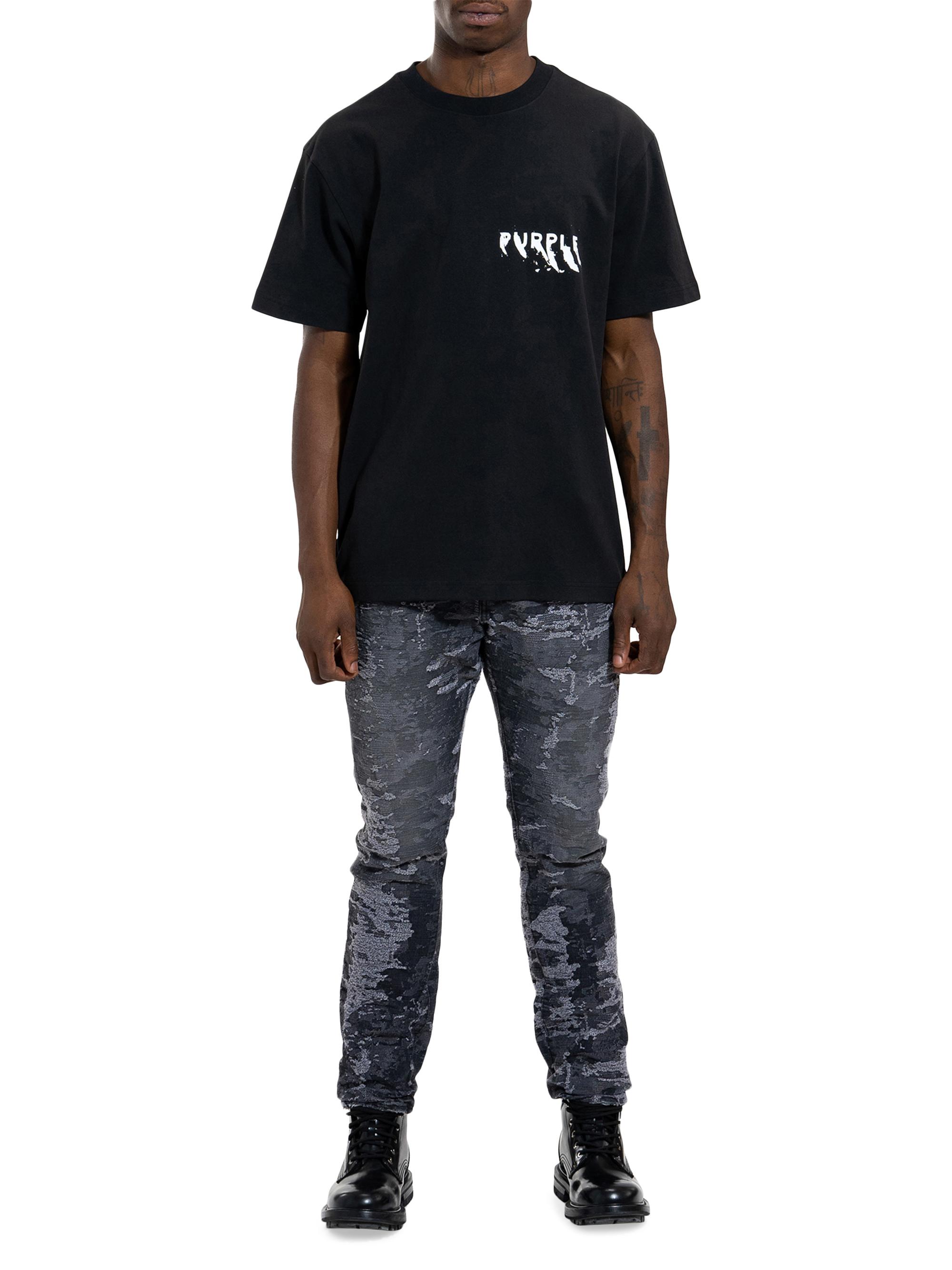 Purple Brand Graphic Logo Knit Jersey Crewneck T-Shirt