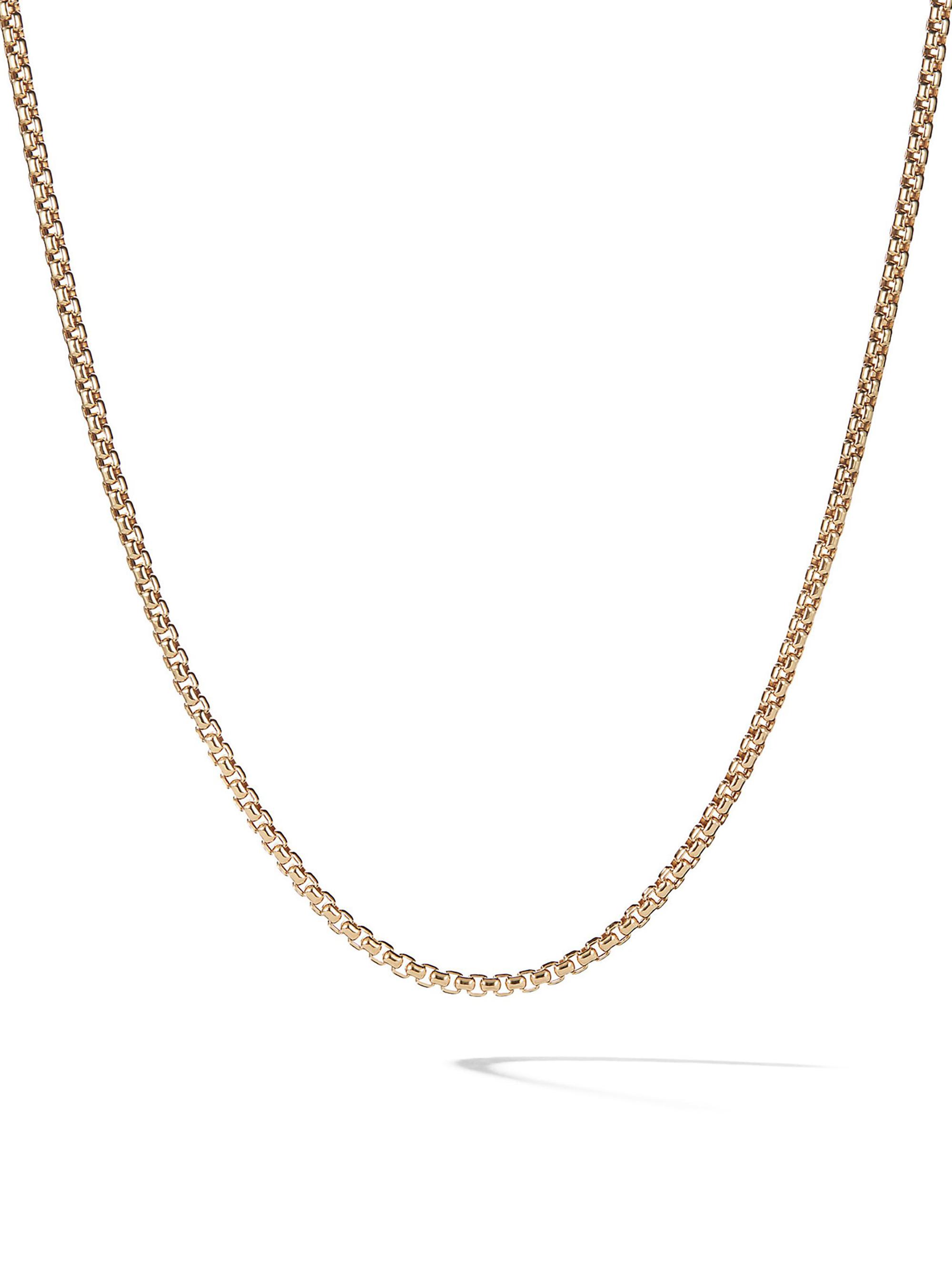 David Yurman Women's Box Chain Necklace in 18k Yellow Gold, 2.7mm - Gold
