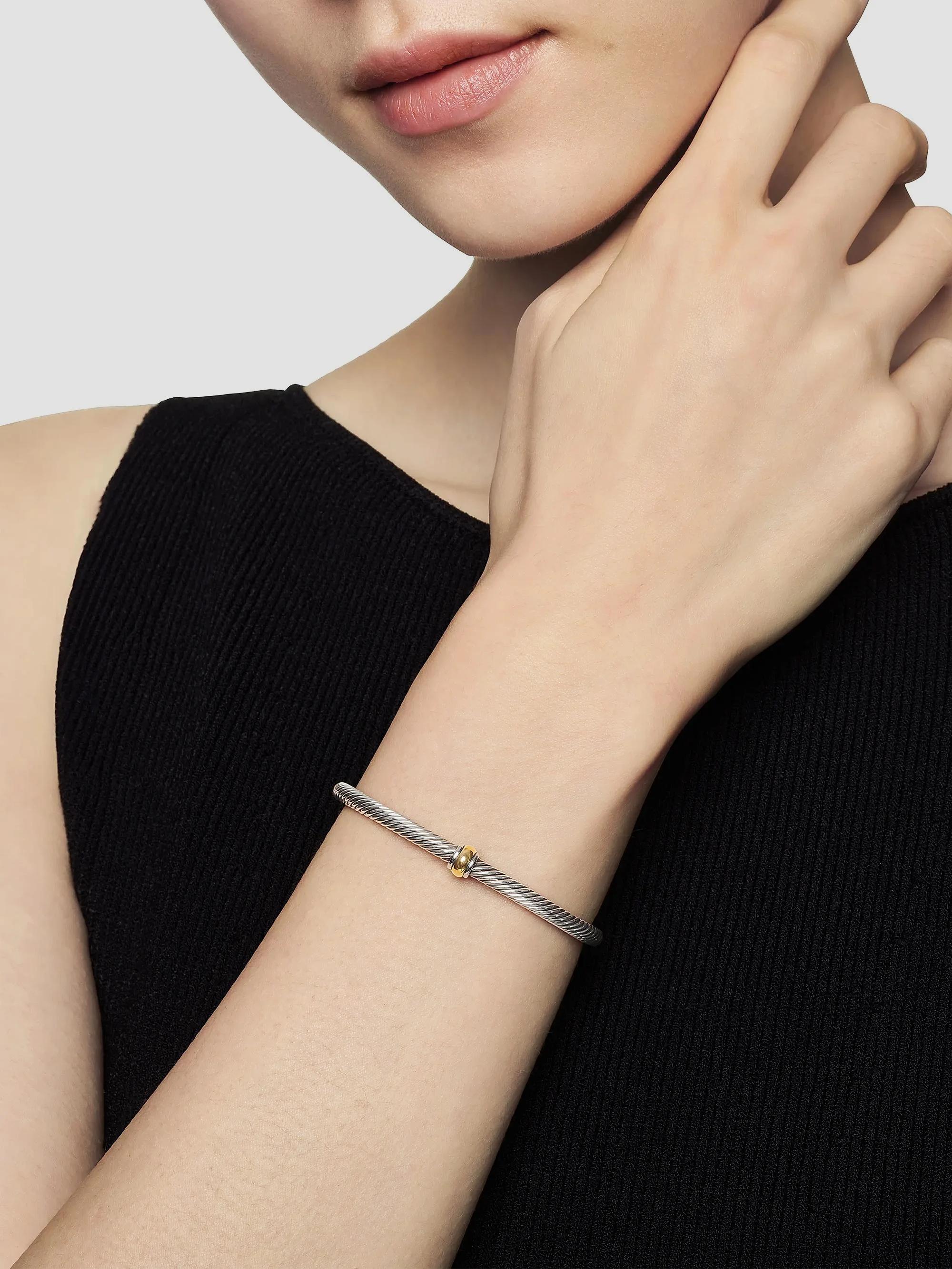 David Yurman Classic Cable Station Bracelet in Sterling Silver