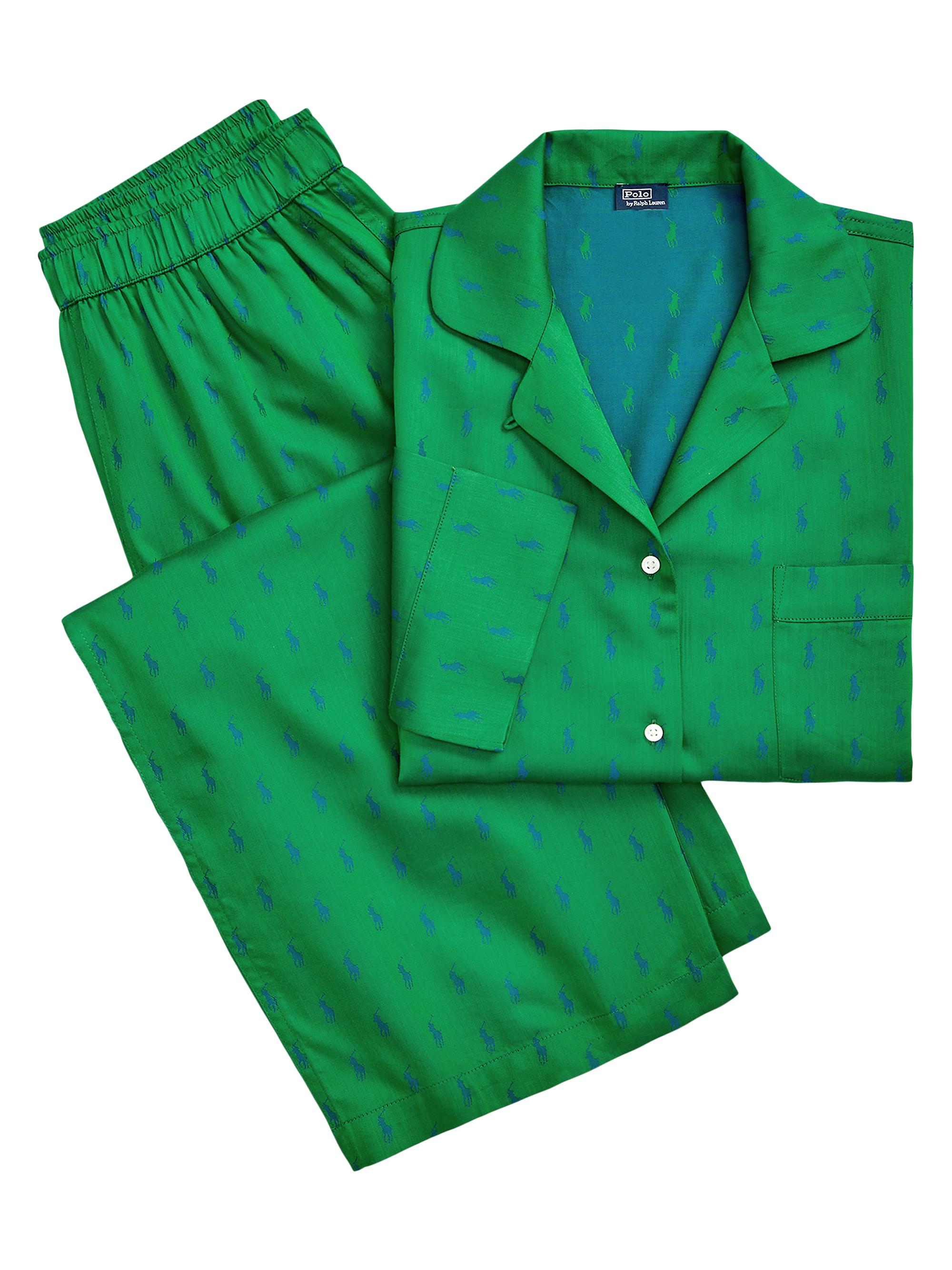 Polo Ralph Lauren Women's Allover Pony Two-Piece Pajama Set - Clover
