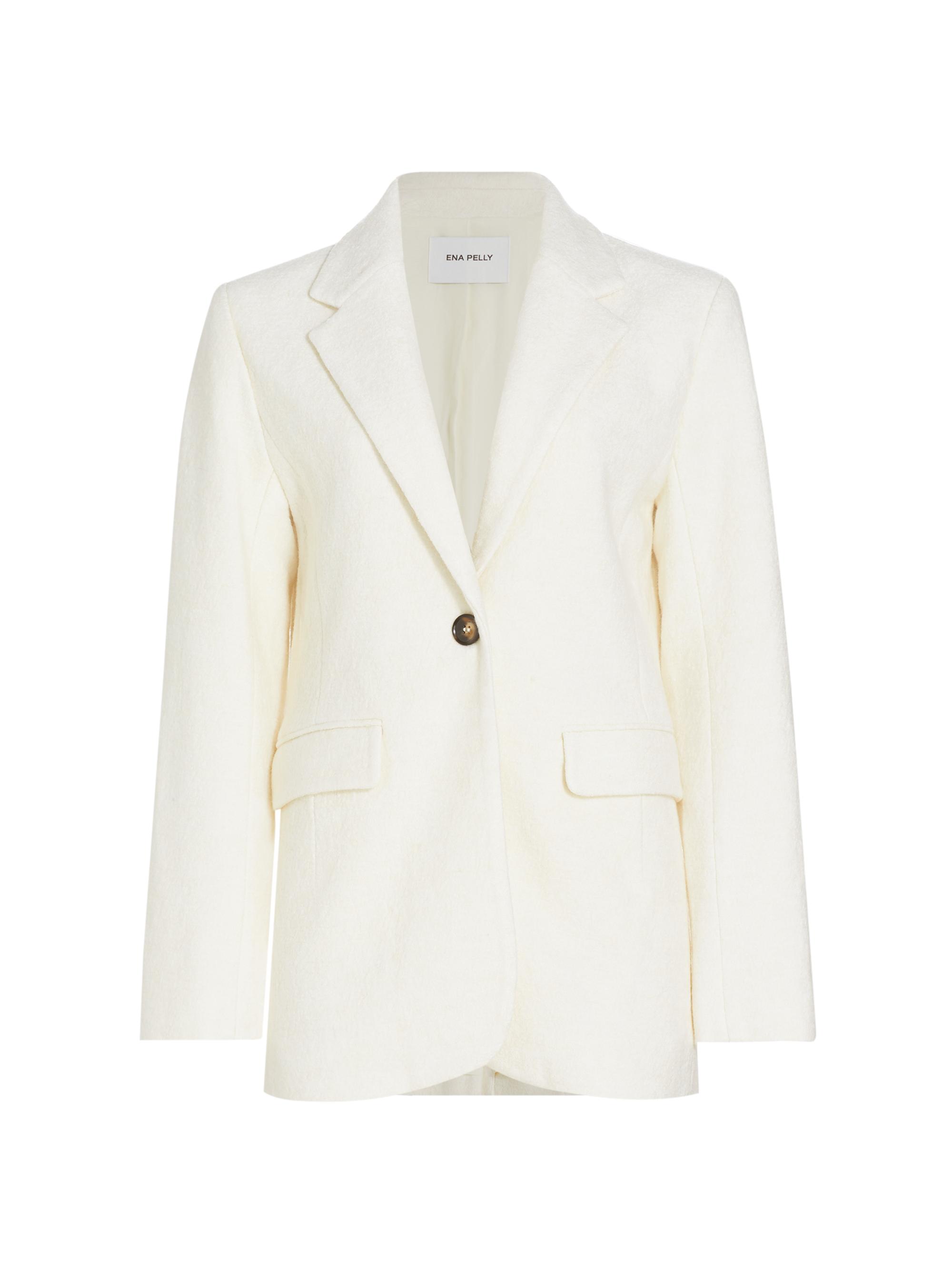 Ena Pelly Women's Diana Bouclé Blazer - Bone