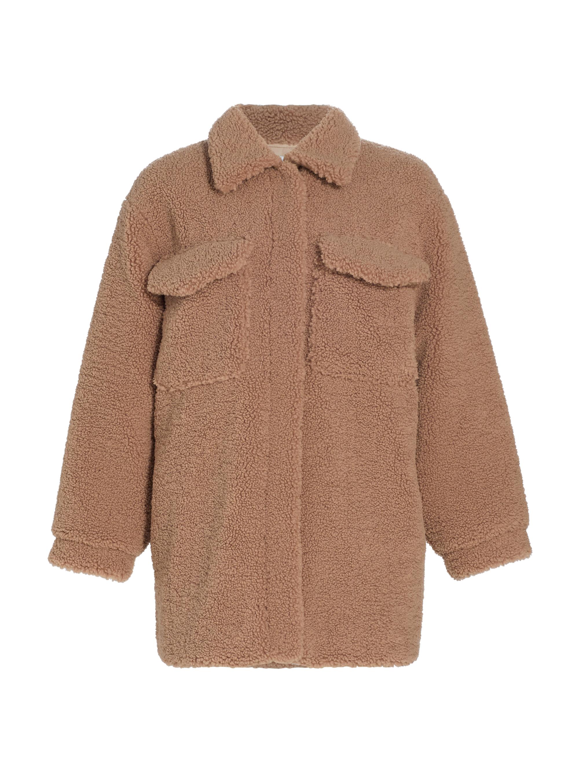 Ena Pelly Women's Carla Faux-Shearling Shacket - Hazelnut