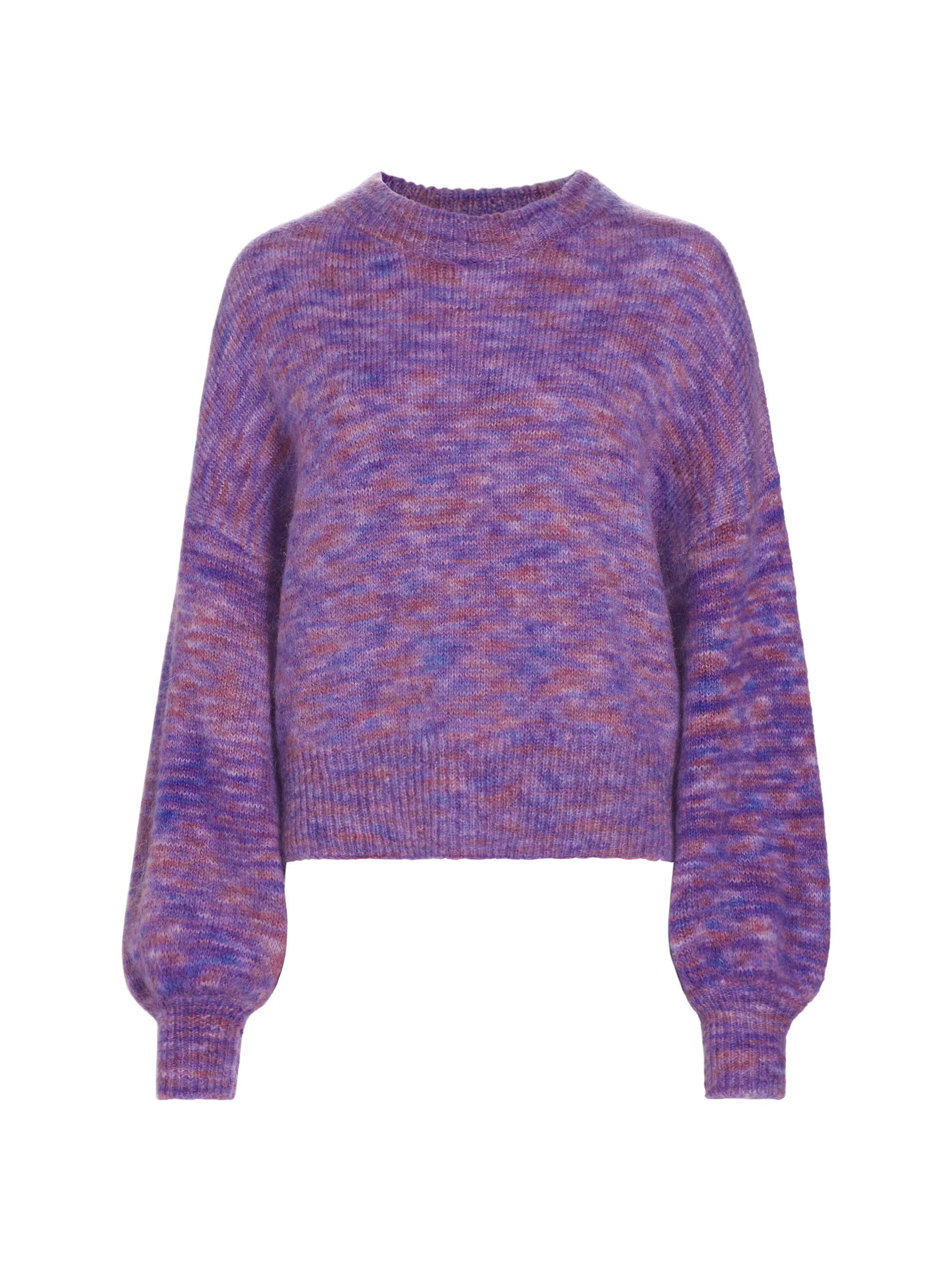 Ena Pelly Women's Jessica Mohair-Blend Melange Sweater - Meadow Violet Marle
