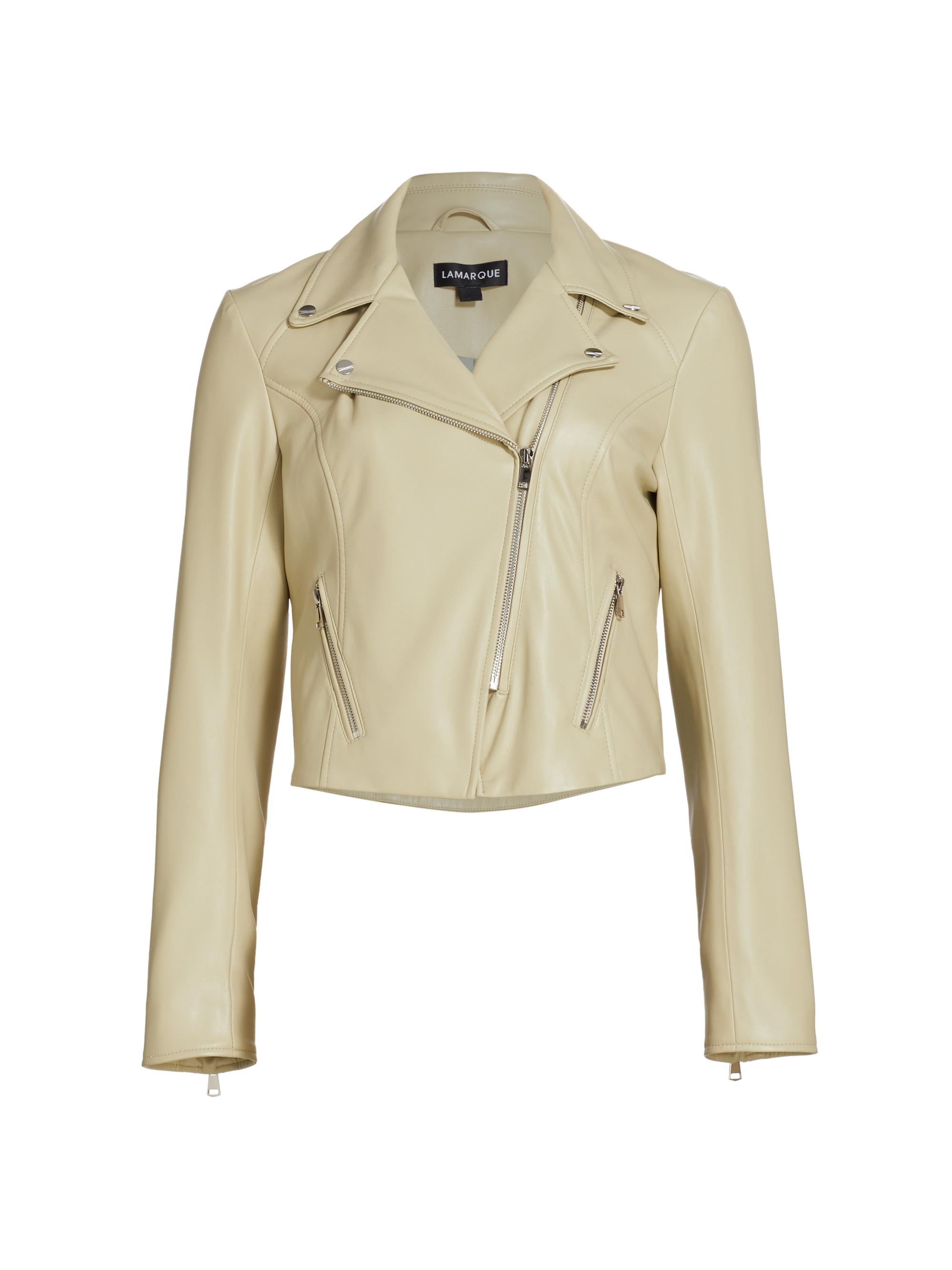 Hooded Jacket Lamarque Embroidered Leather Jacket Donna Fitted