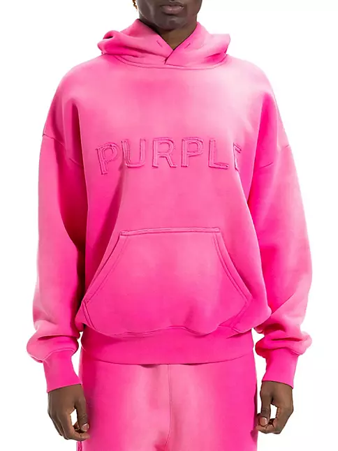 Purple Brand Mens HWT Fleece Po Hoodie P401-HNPH423 Pink XL