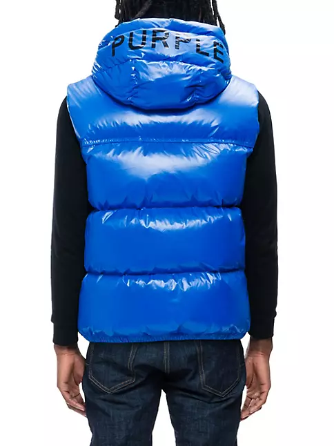 Nylon And Leather Down Filled Gilet in Blue - Tom Ford