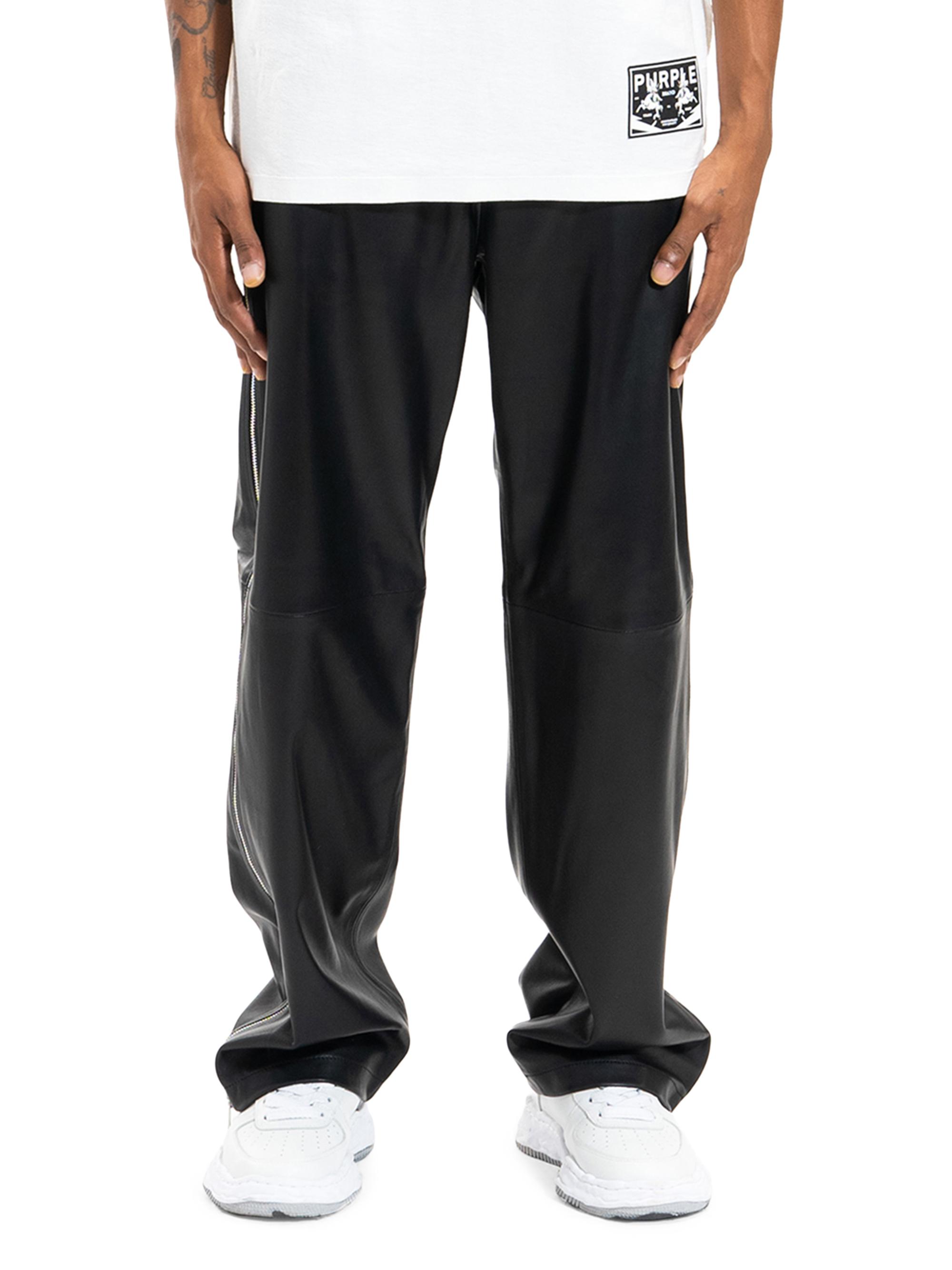 Purple Brand Leather Side-Zip Relaxed-Fit Track Pants | Saks Fifth
