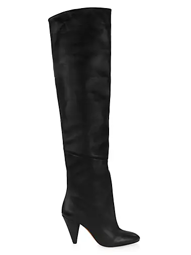 Cone 85MM Leather Over-the-Knee Boots