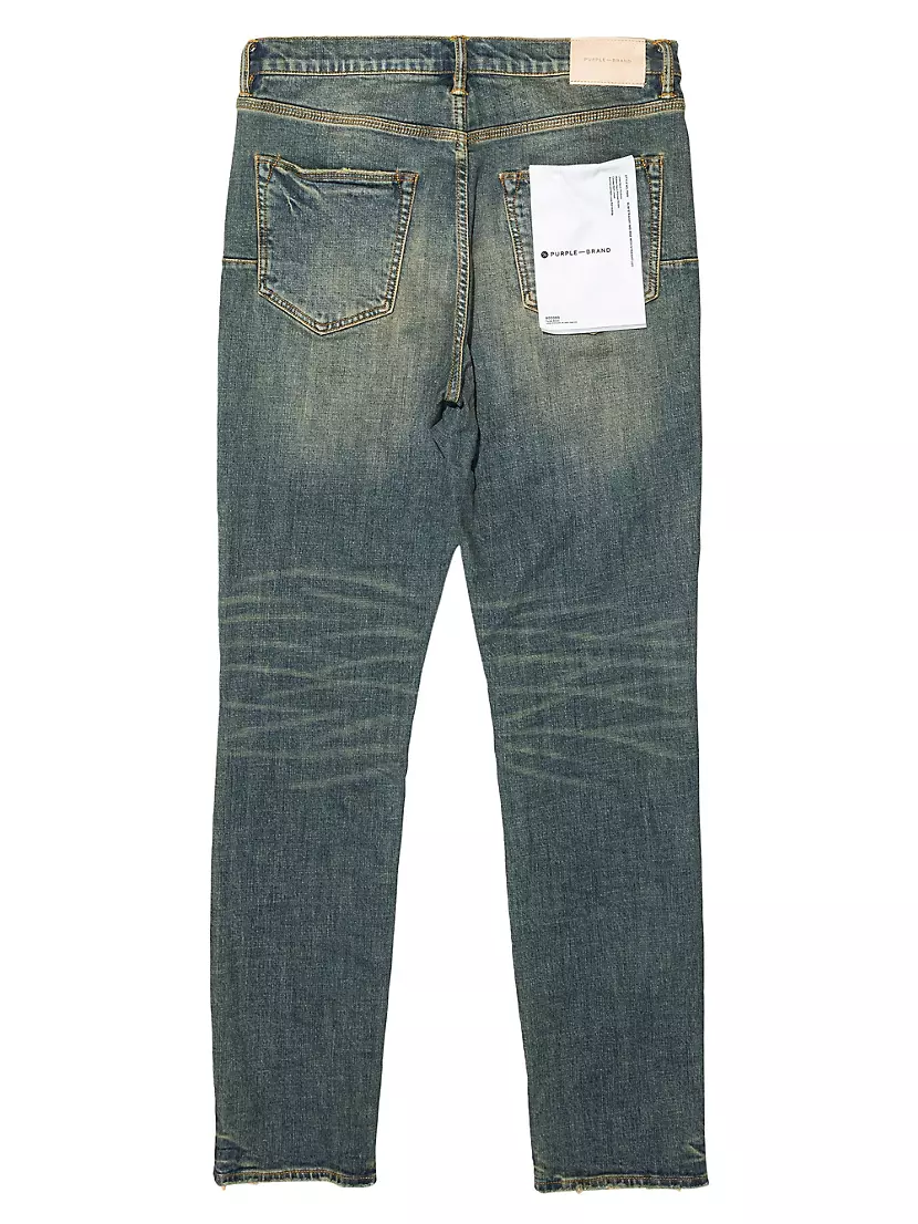 Shop Purple Brand P001 Over Spray Slim-Fit Jeans