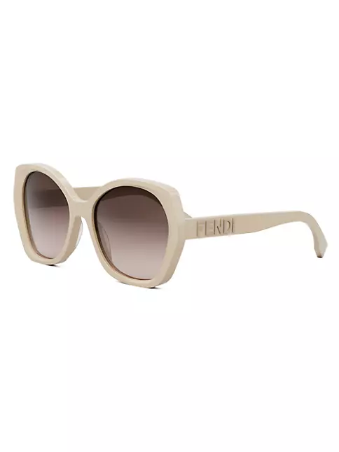 Fendi, Brown/white Logo Face Sunglasses