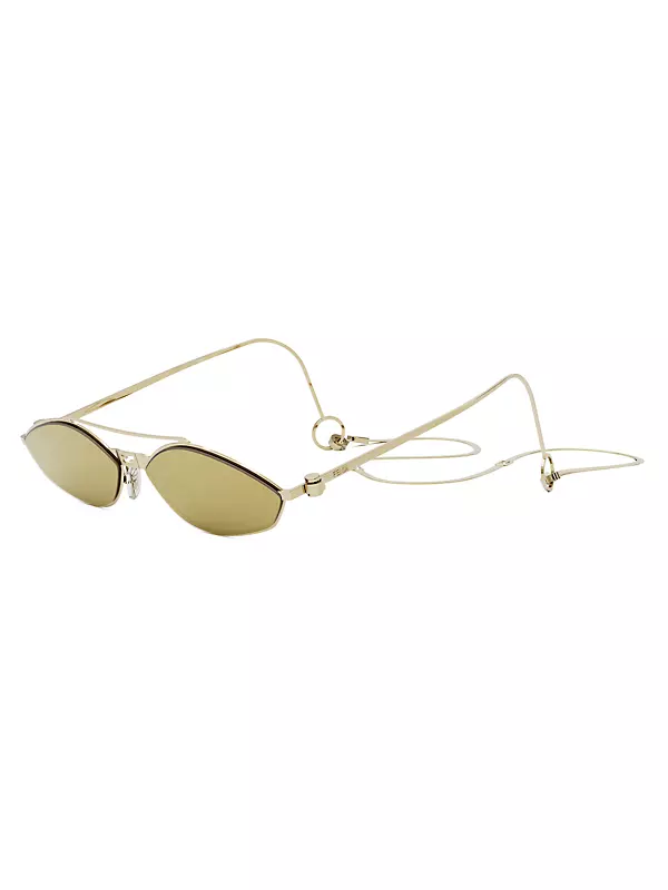 Fendi Women's Baguette 57mm Oval Sunglasses - Endura Gold