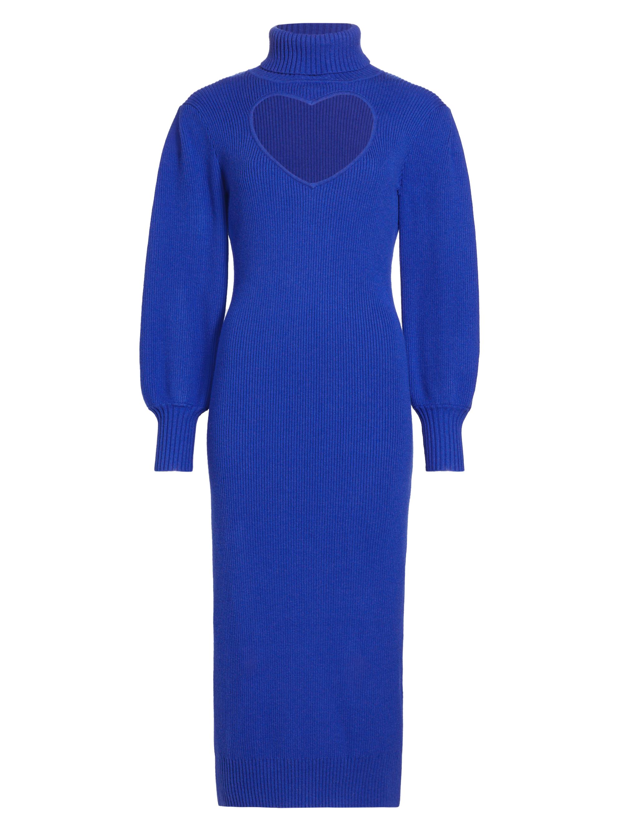 Farm Rio Women's Heart Cut-Out Knit Midi-Dress - Bright Blue