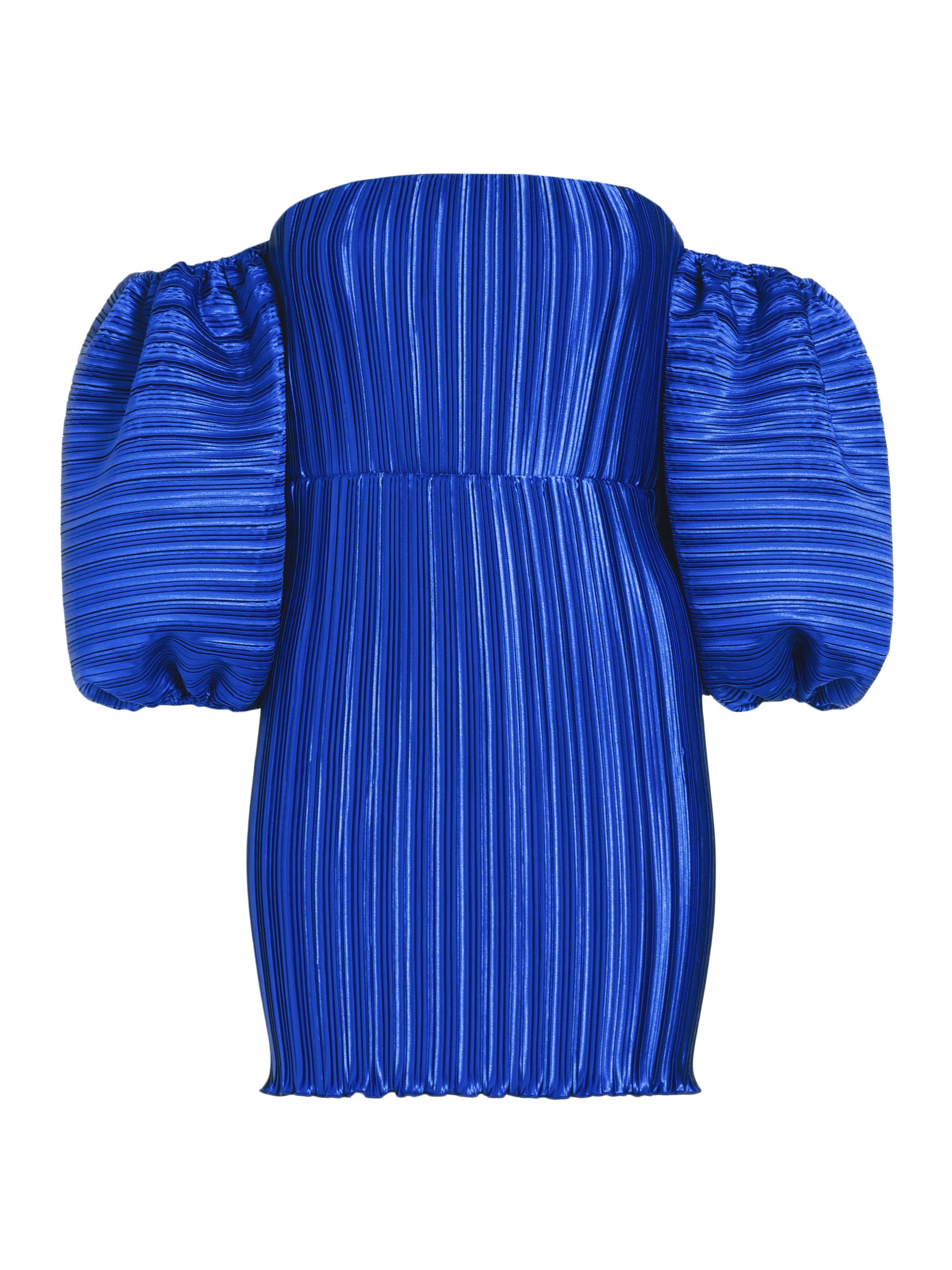 L'Idée Women's Sirene Pleated Off-The-Shoulder Minidress - Moroccan Blue