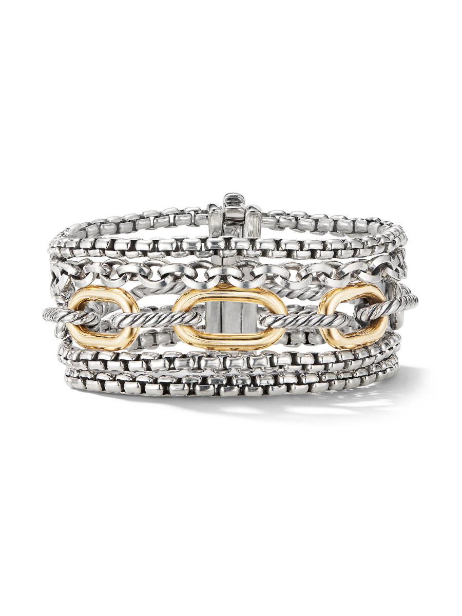 Shop David Yurman Multi Row Chain Bracelet with 18K Yellow Gold | Saks ...