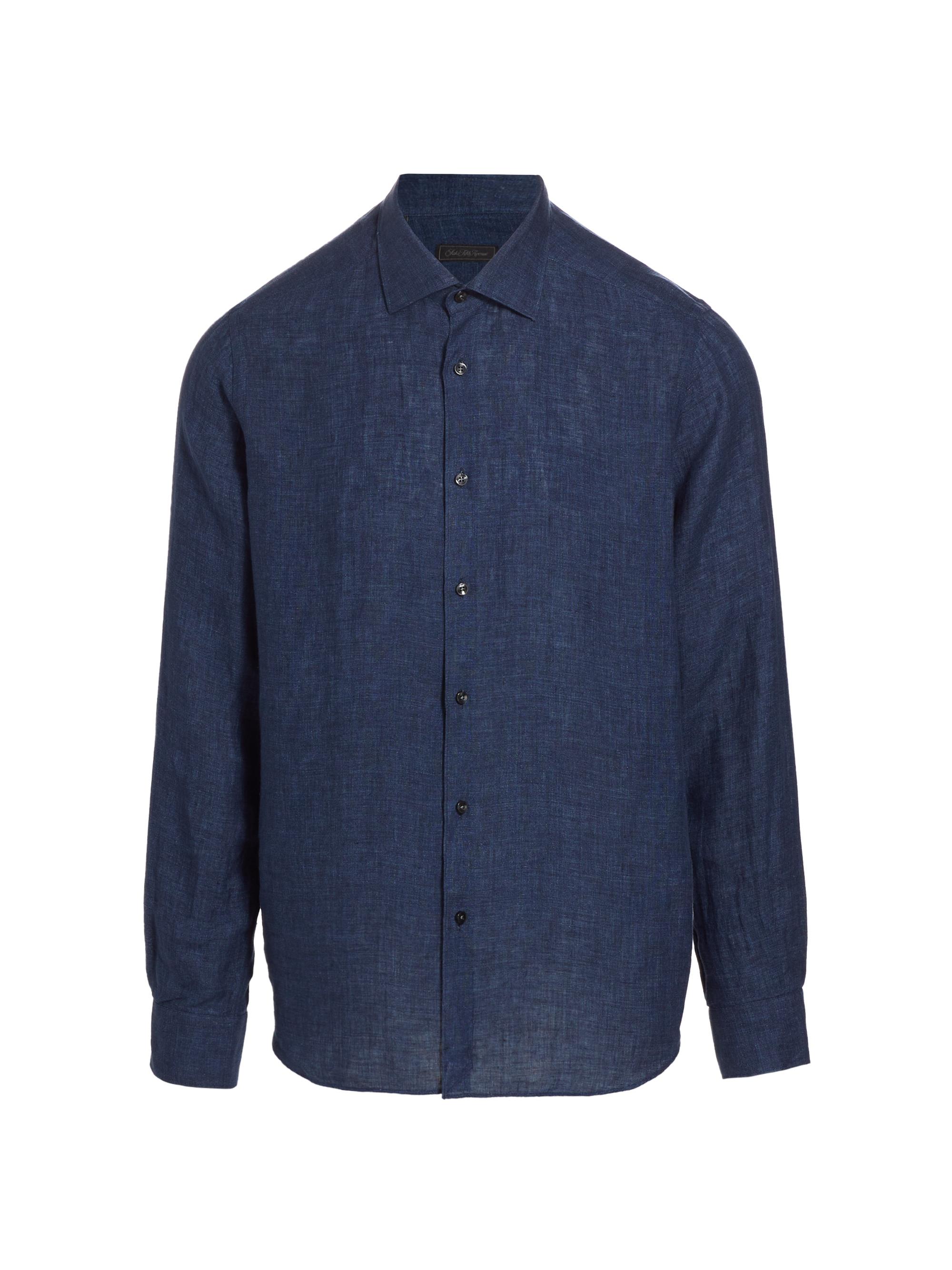 Saks Fifth Avenue Men's COLLECTION Linen Shirt - Soft Blue