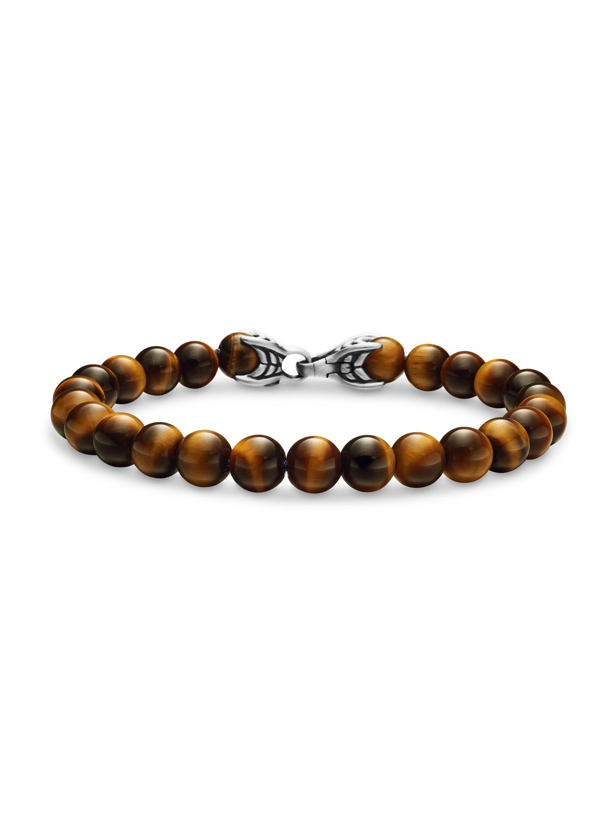 David Yurman Men's Spiritual Beads Bracelet - Tigers Eye