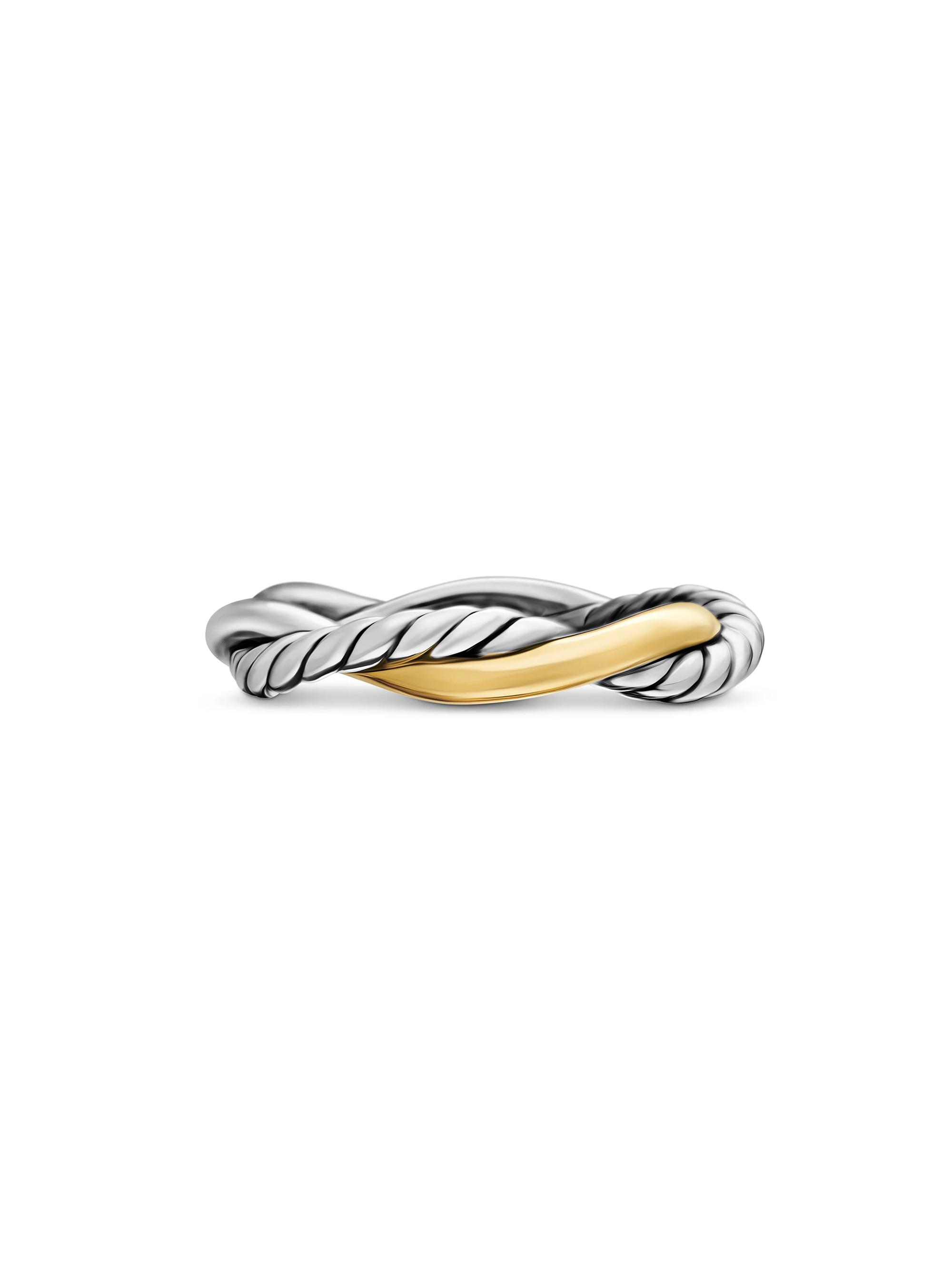 David Yurman Women's Petite Infinity Band Ring in Sterling Silver with 1K Yellow Gold