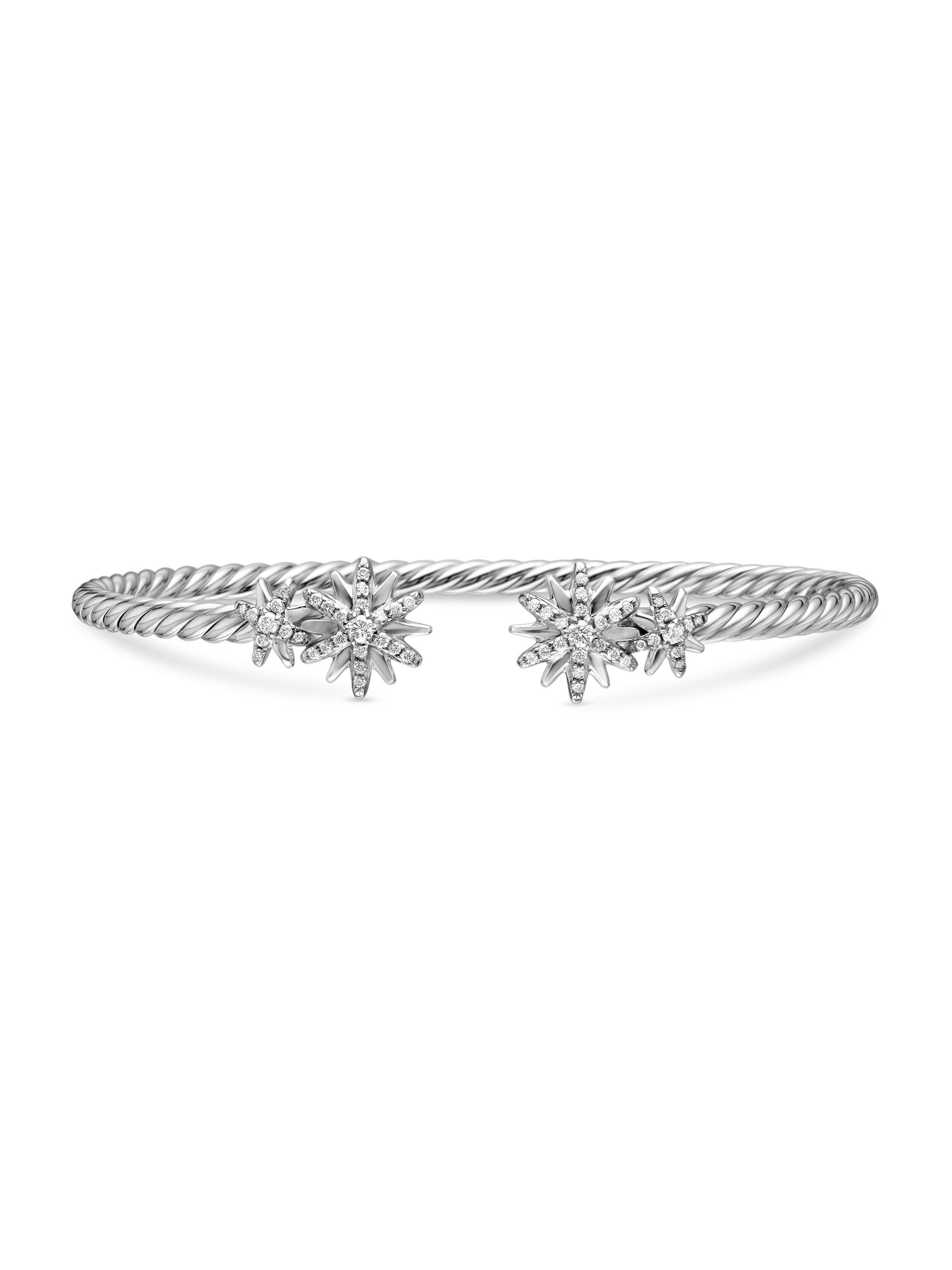 David Yurman Women's Starburst Cable Bracelet in Sterling Silver - Diamond