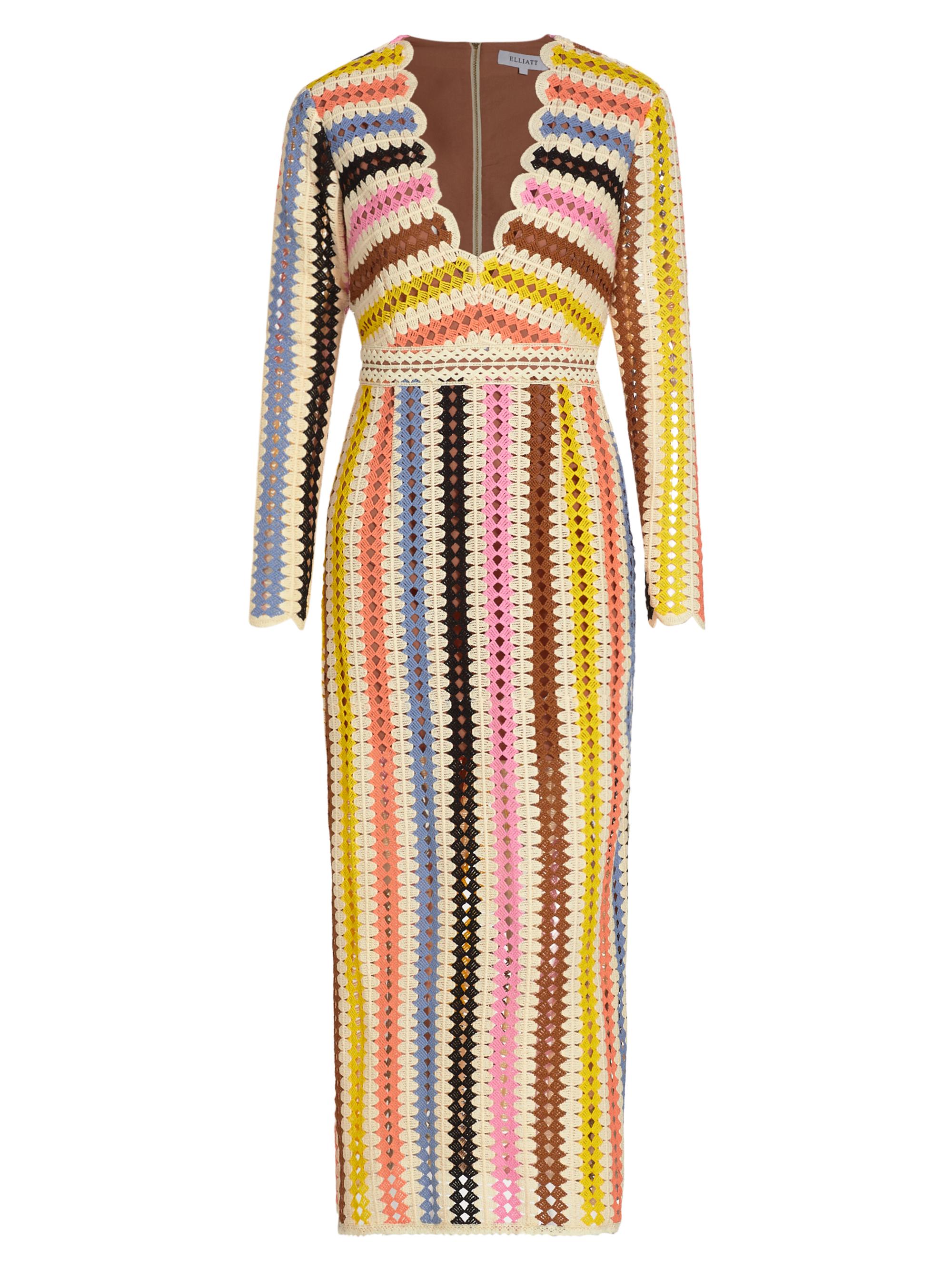 Elliatt Halford Striped Crochet Dress | Saks Fifth Avenue