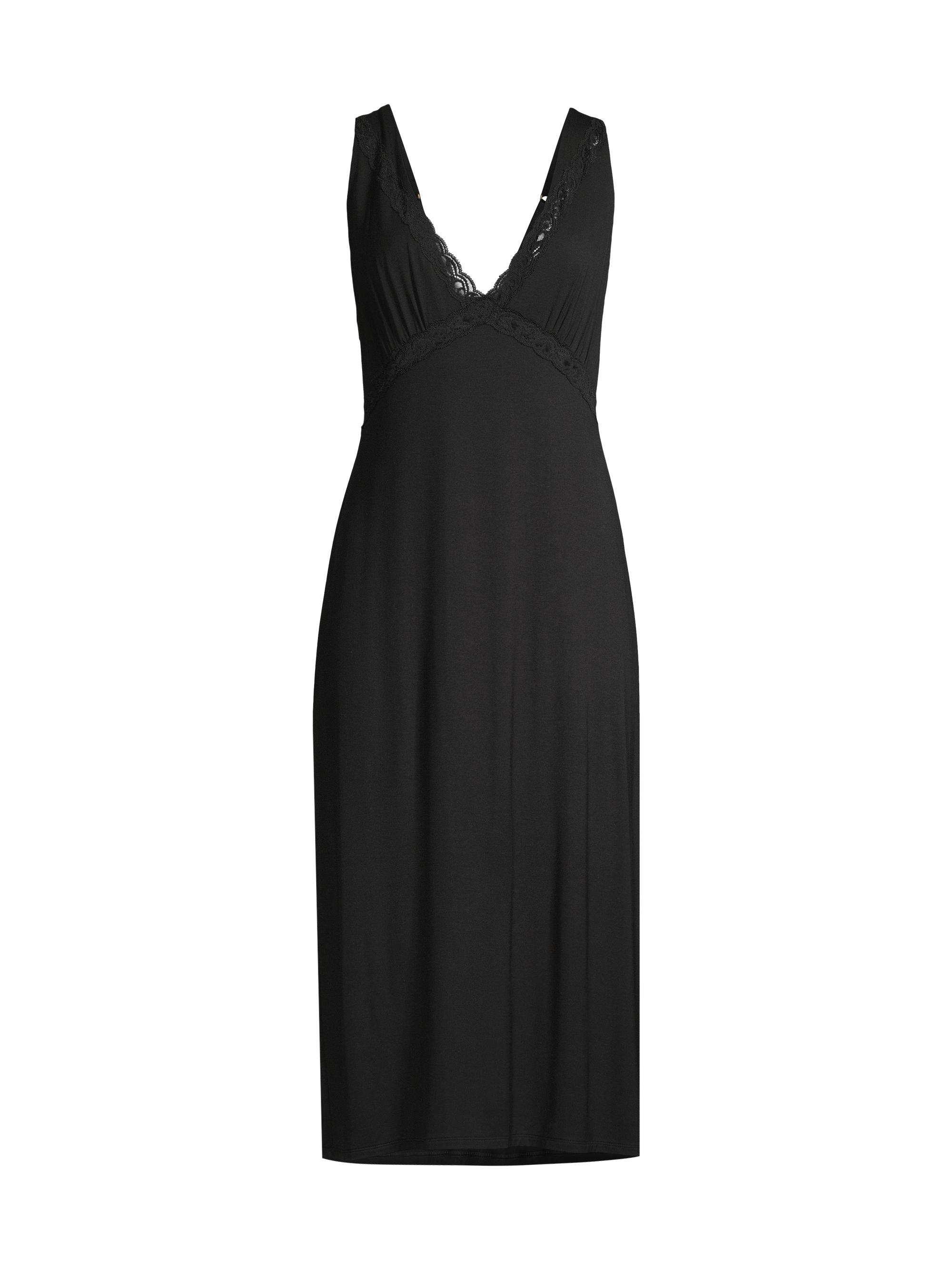 Natori Women's Feathers Essentials Slip Midi-Dress - Black