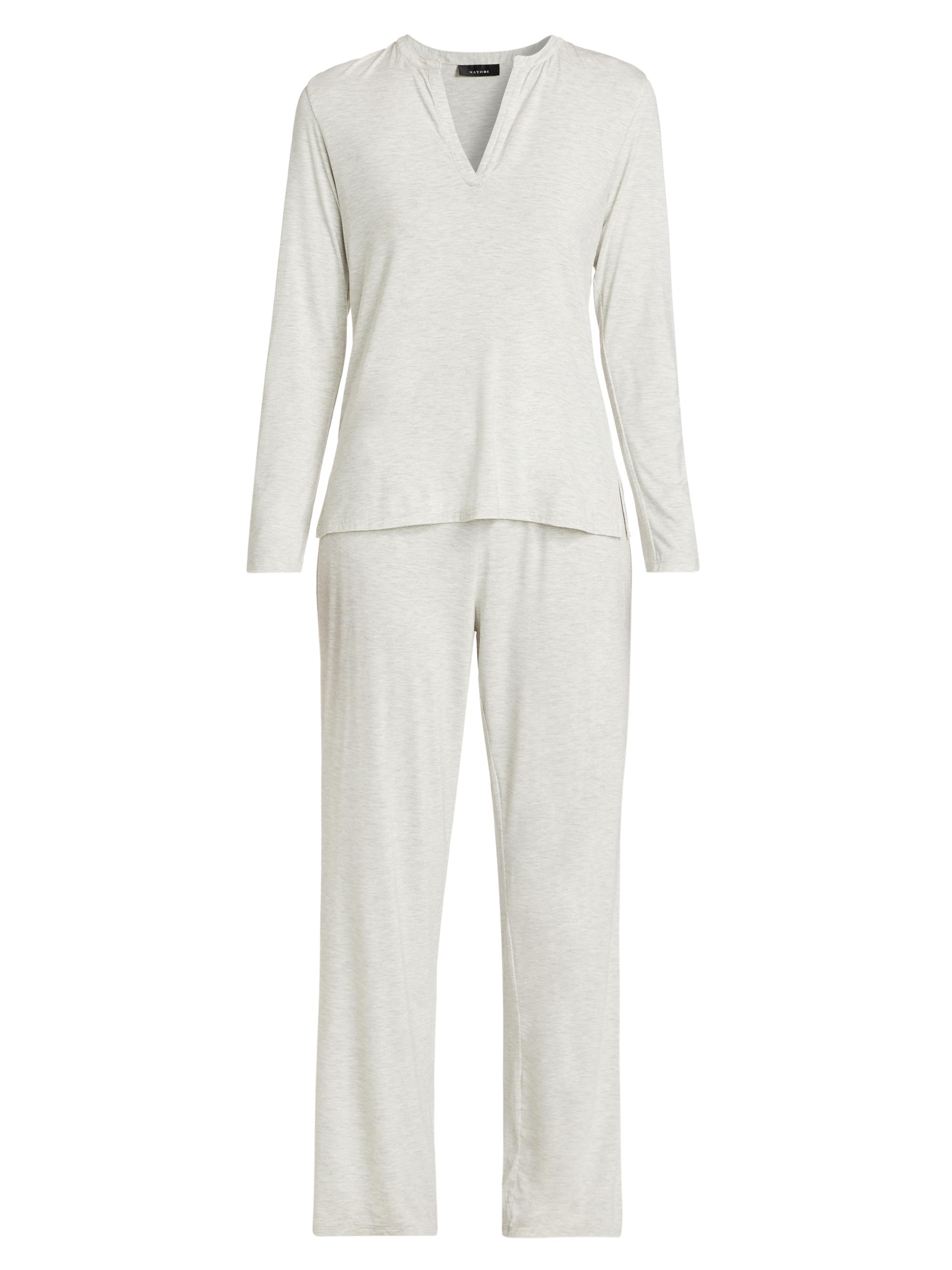 Natori Women's Feathers Elements 2-Piece Jersey Crop Lounge Set - Pebblestone