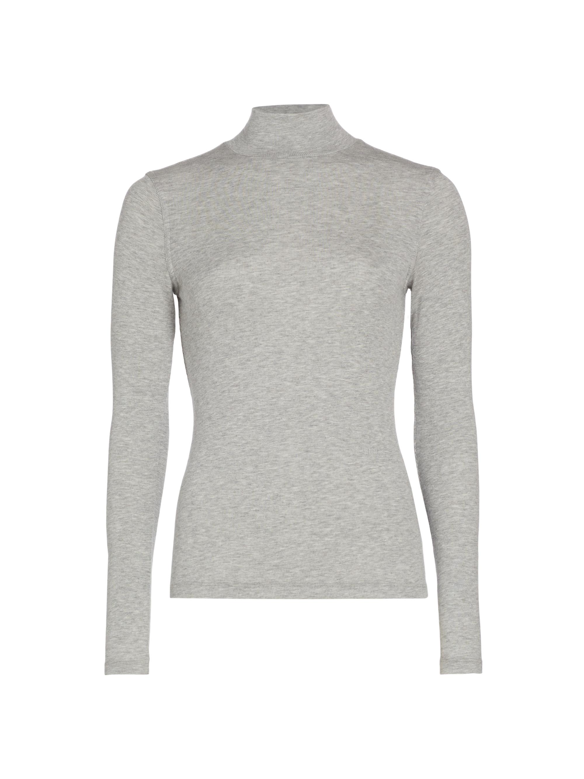 Frame Women's Rib-Knit Turtleneck - Gris Heather