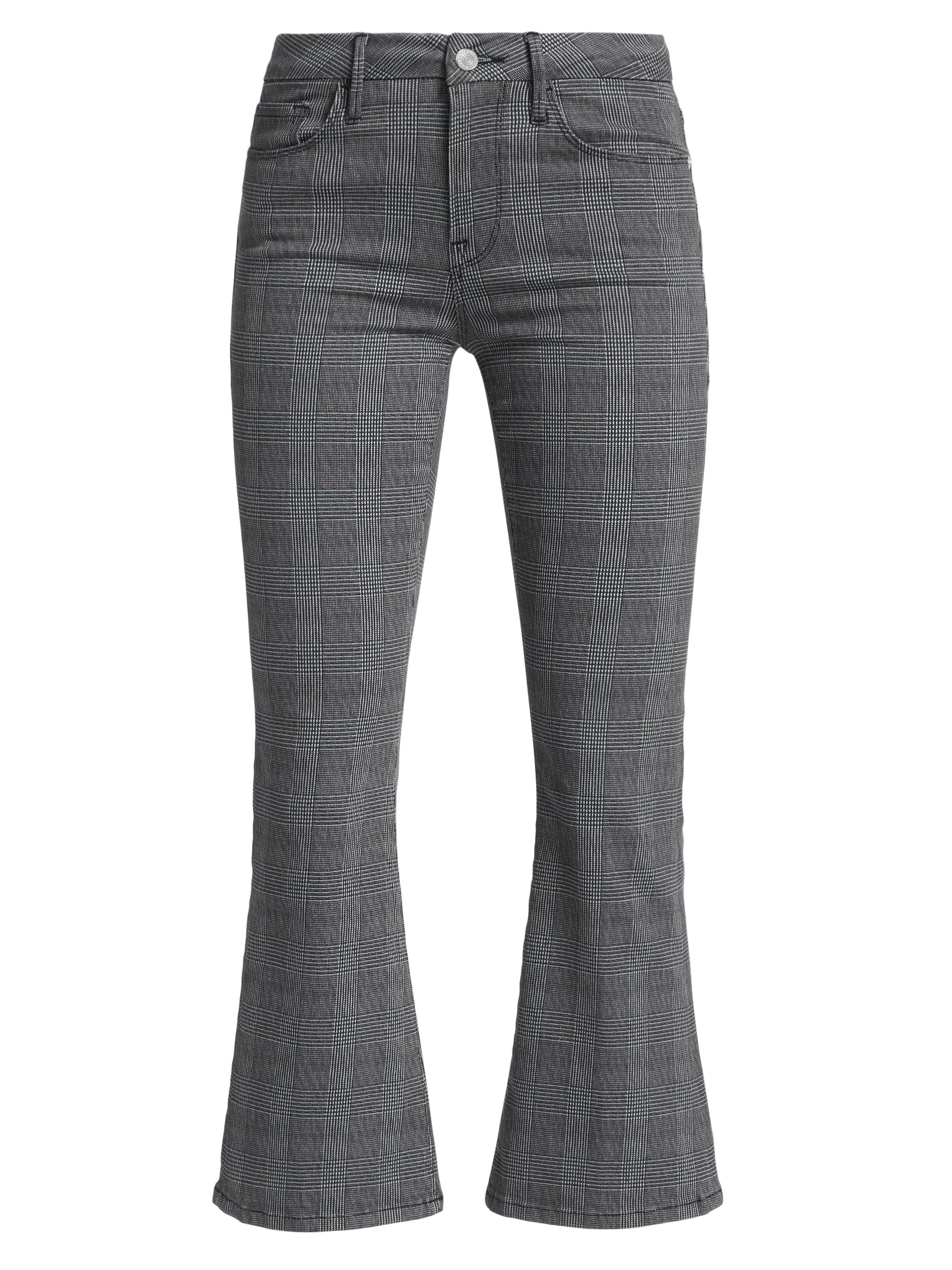 Frame Women's Le Crop Mini Boot Check Pants - Noir Multi