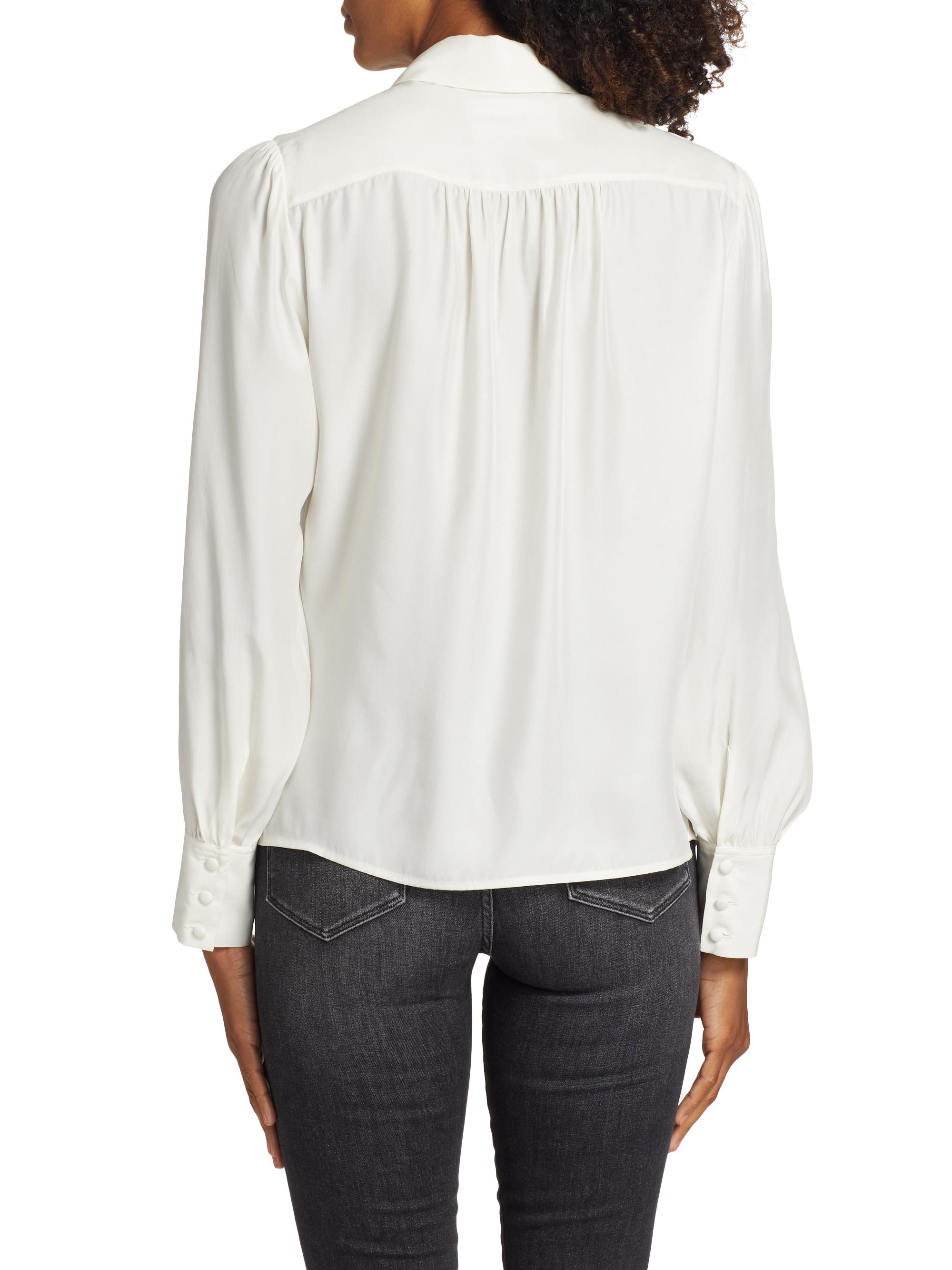 Frame Victorian Button-Front Silk Blouse | Saks Fifth Avenue