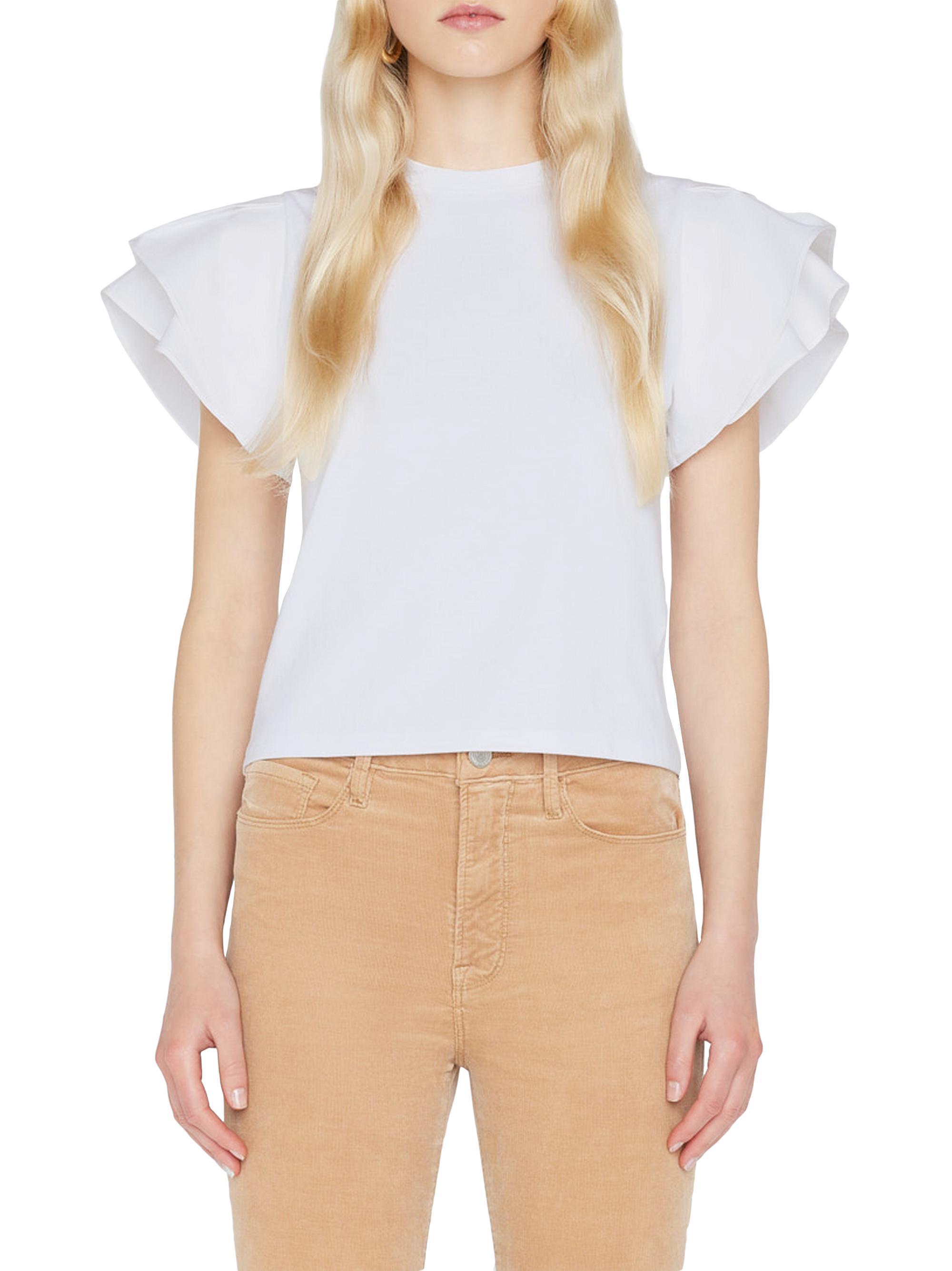 Frame Cotton Puff-Sleeve Crewneck T-Shirt Saks Fifth Avenue
