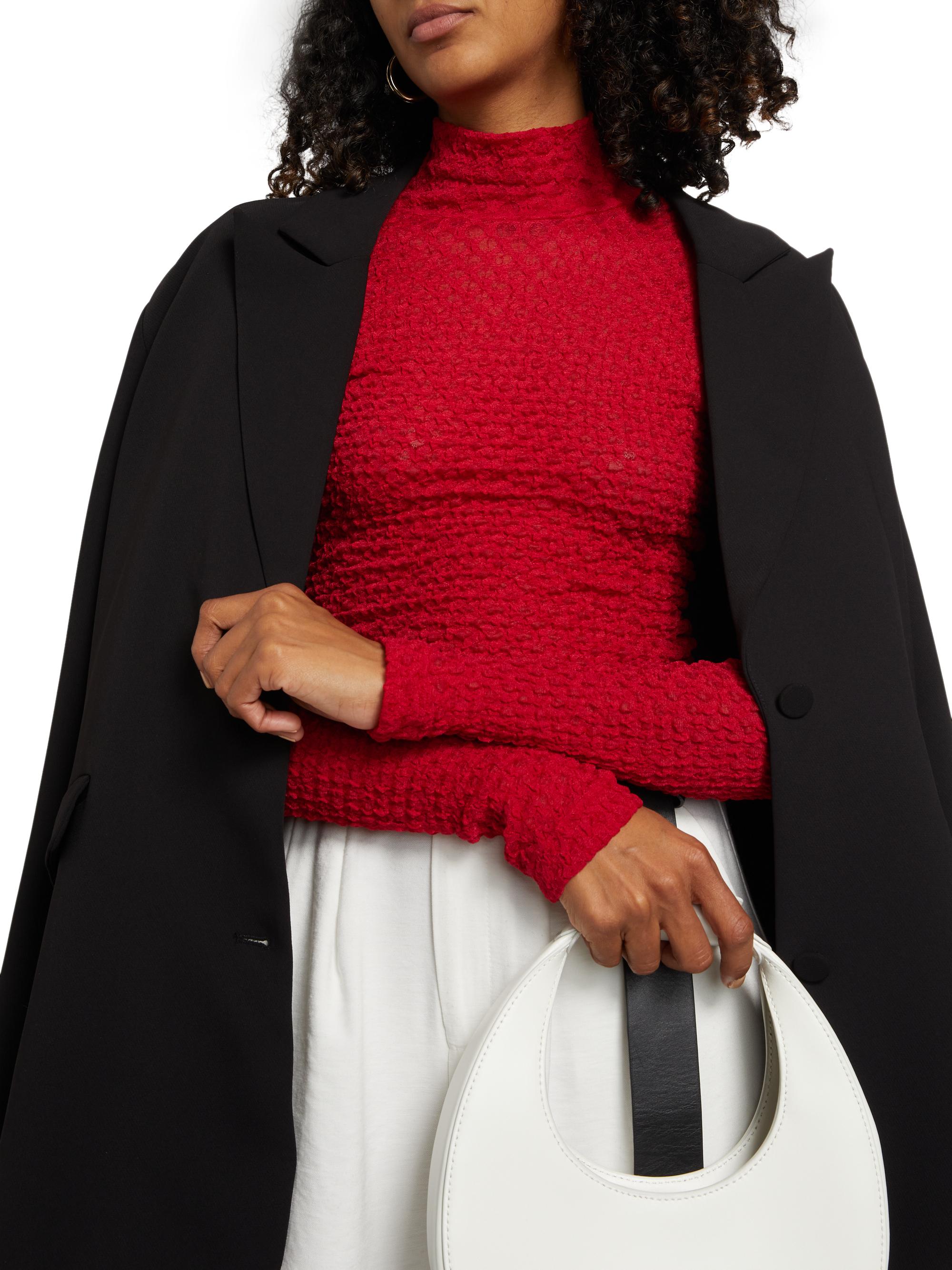 BRIEFING PANEL MESH MOCK NECK（RLX FIT／M） Frame Textured Mesh Mock-Turtleneck Top | Saks Fifth Avenue