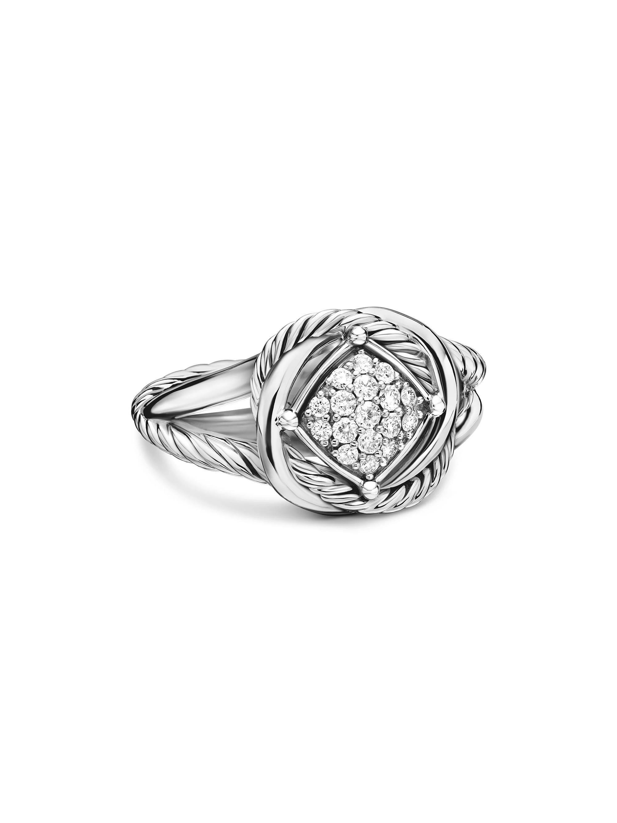 David Yurman Women's Infinity Ring in Sterling Silver - Diamond