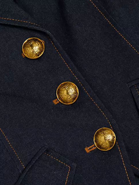 Oversized Anchor Button Jacket - Luxury Black