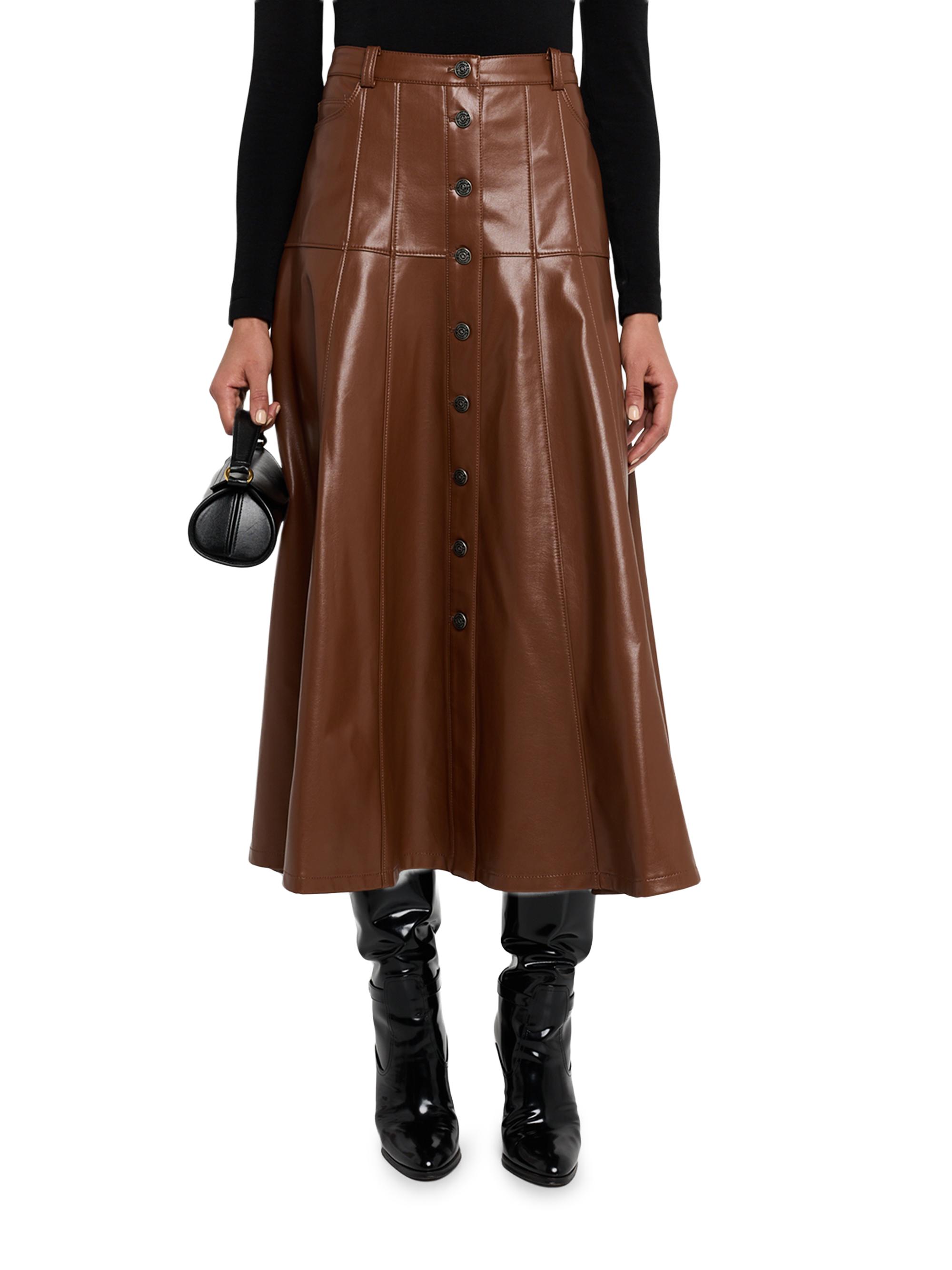 Cinq à Sept Veena Vegan Leather Midi-Skirt | Saks Fifth Avenue