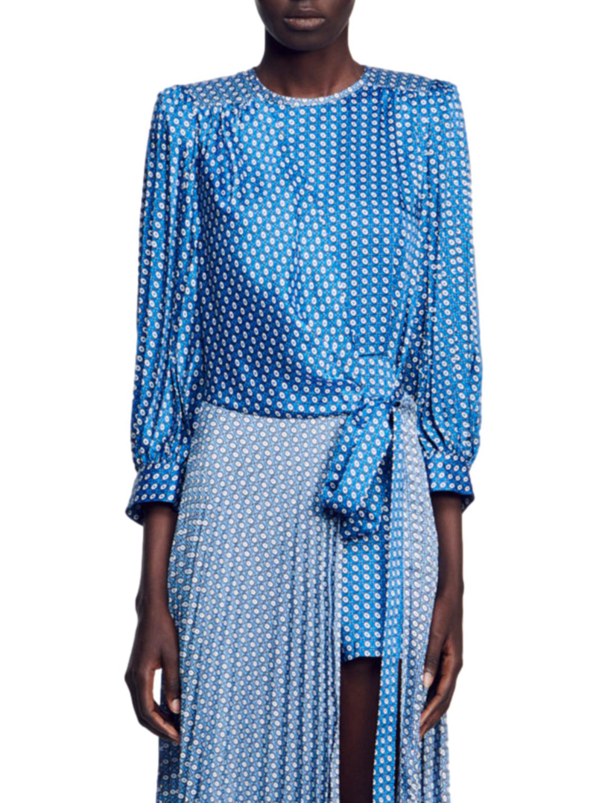 dress gold and white or blue and black original SANDRO Knit Midi Dress