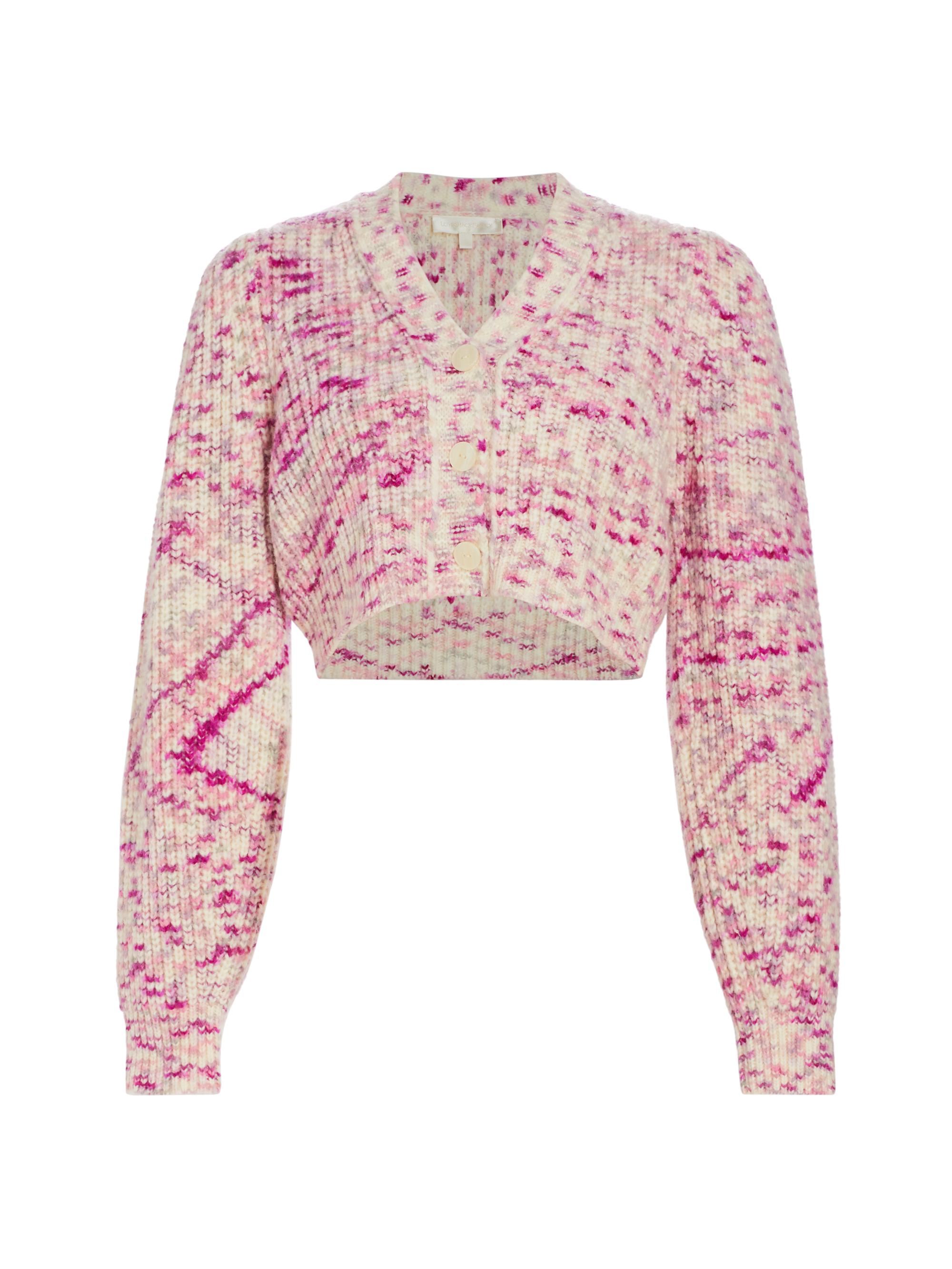 LoveShackFancy Women's Avignon Cropped Wool-Blend Cardigan - Berry Medley